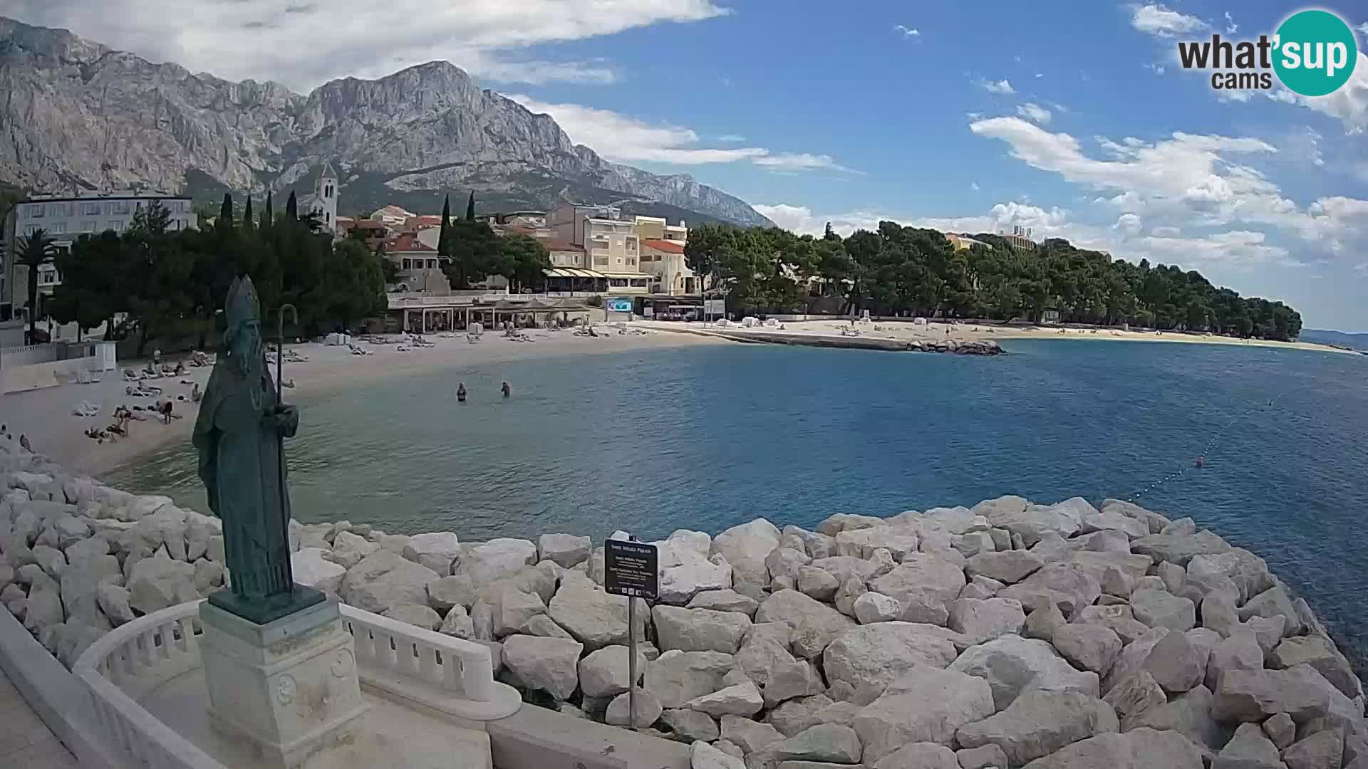 Webcam live Baška Voda – St. Nikola und Strand