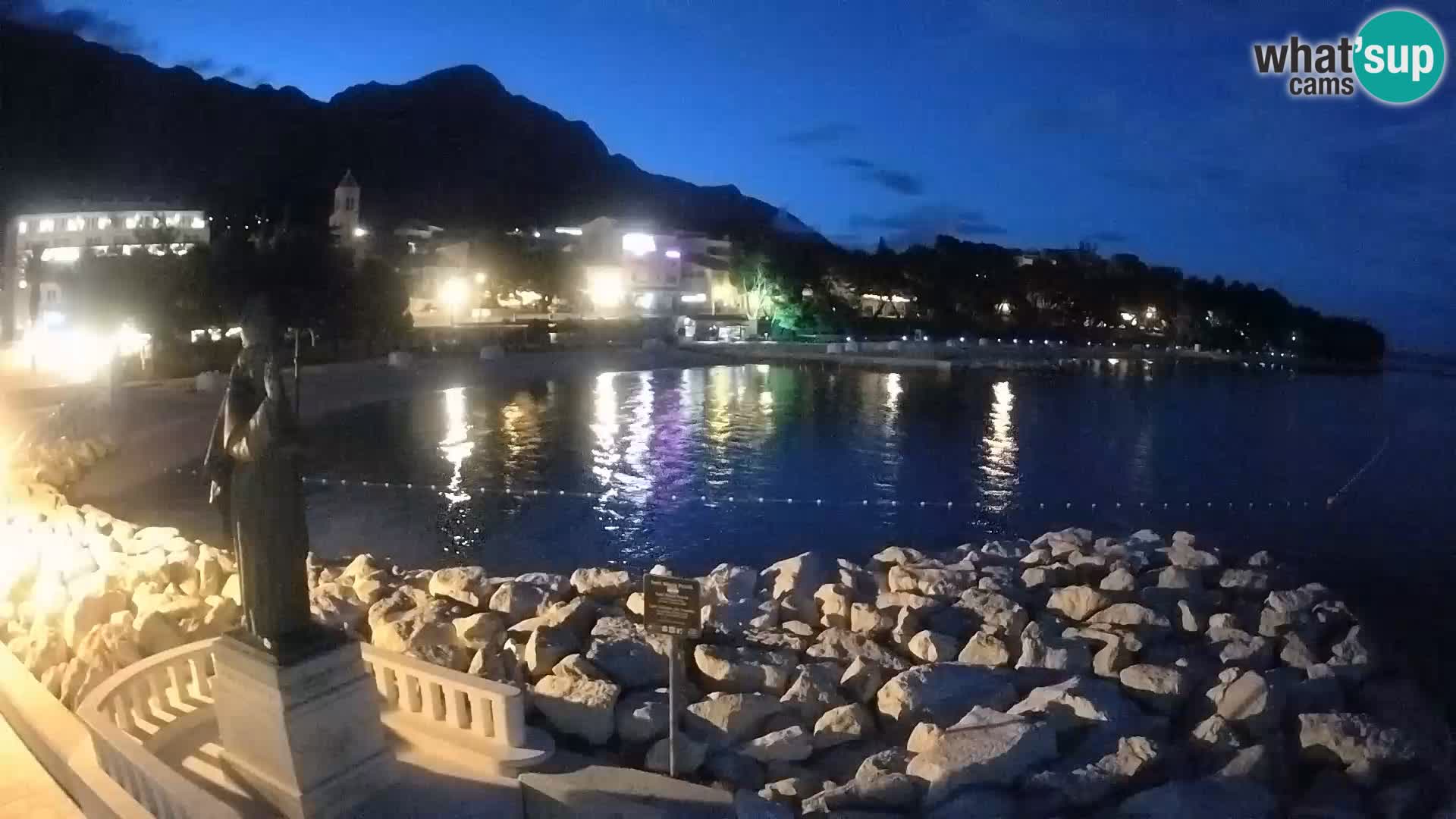 Webcam Baška Voda Croatia | Saint Nikola and beach