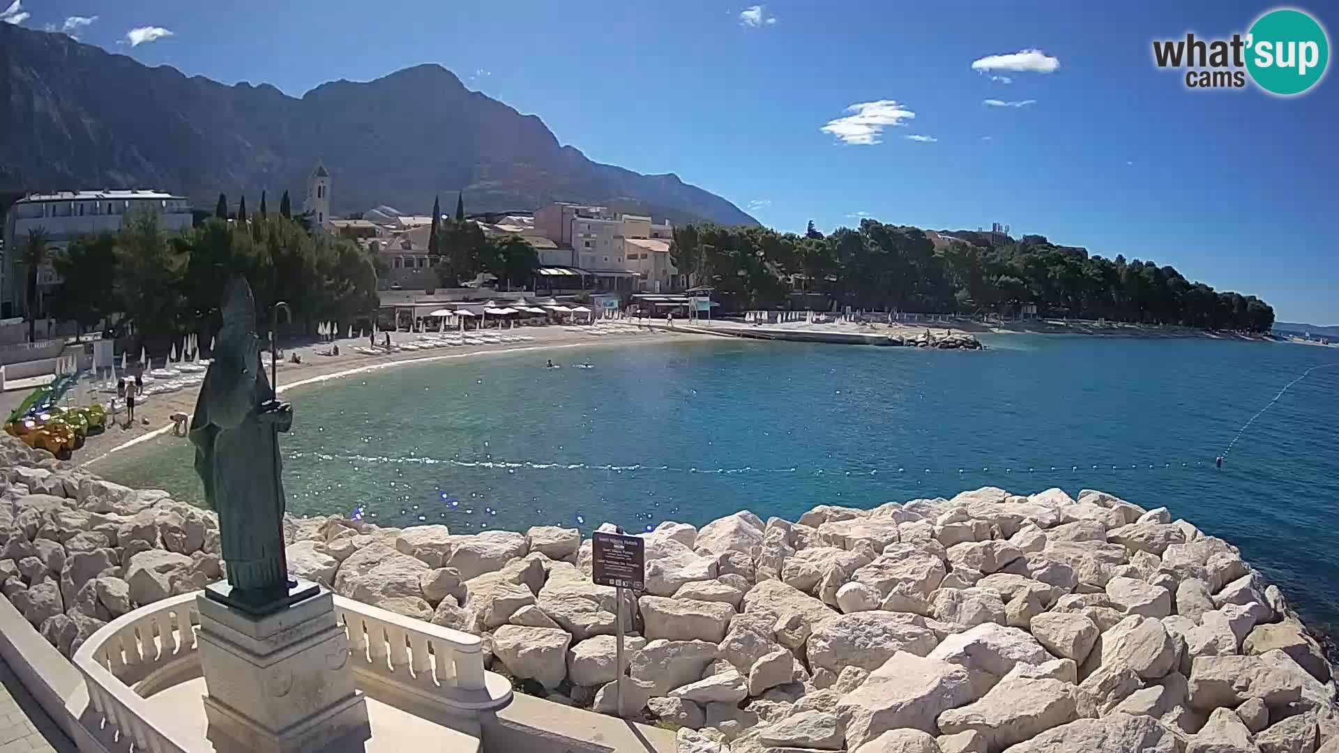 Spletna kamera Baška Voda – Sv. Nikola in plaža