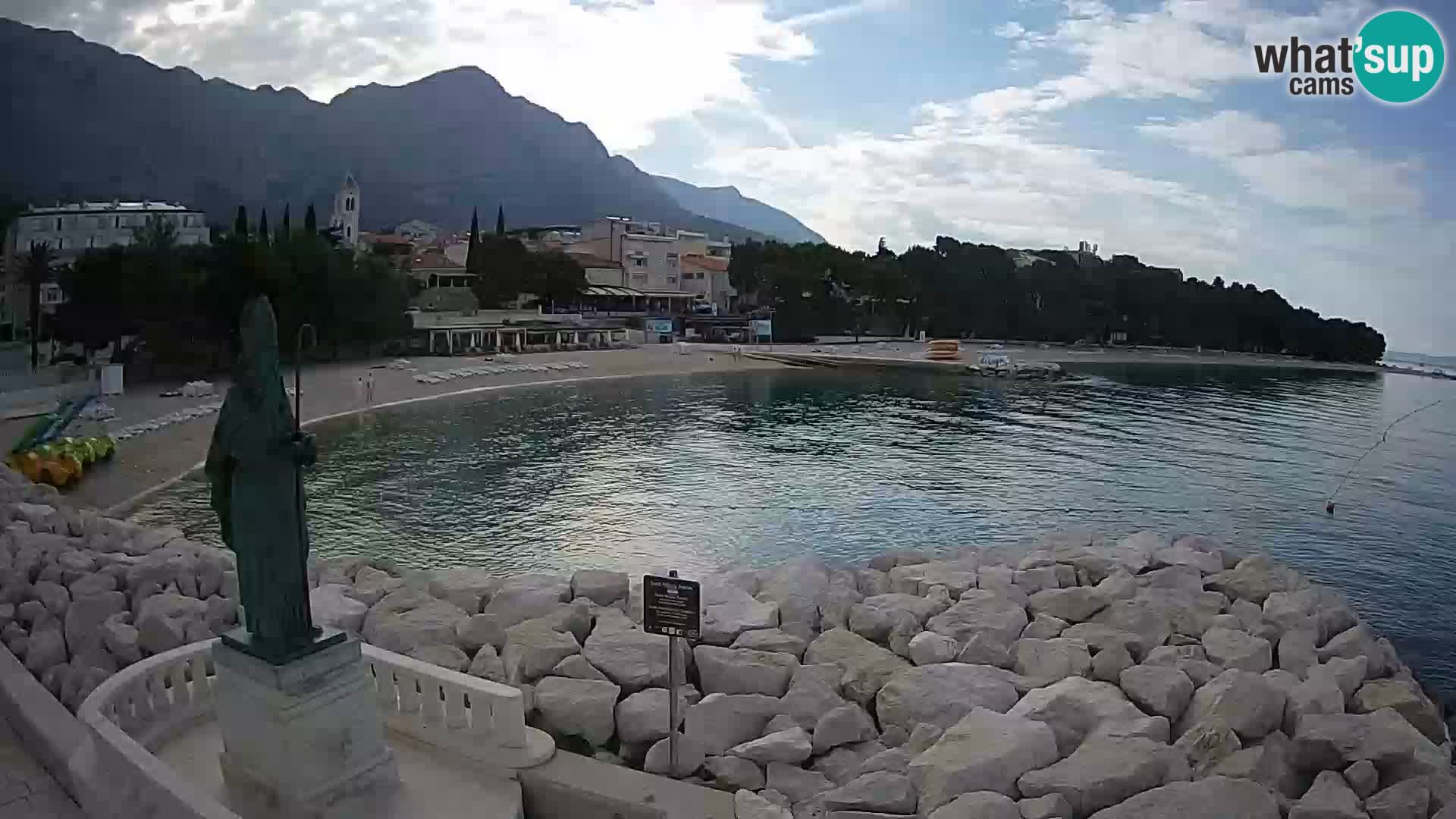 Spletna kamera Baška Voda – Sv. Nikola in plaža