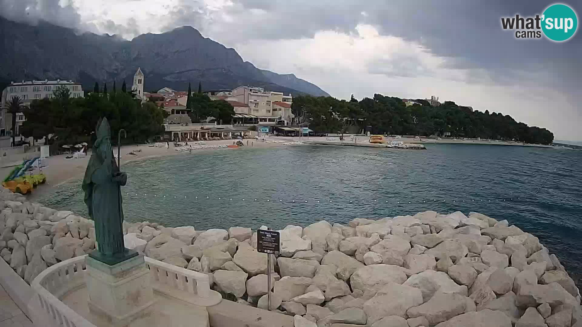 Spletna kamera Baška Voda – Sv. Nikola in plaža