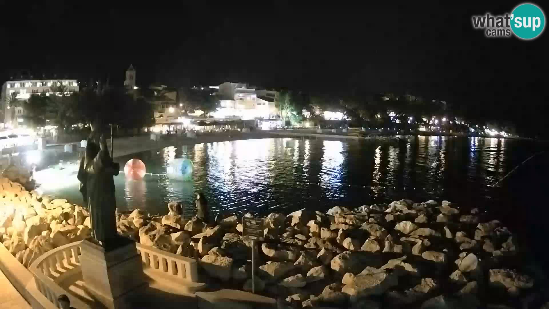 Spletna kamera Baška Voda – Sv. Nikola in plaža