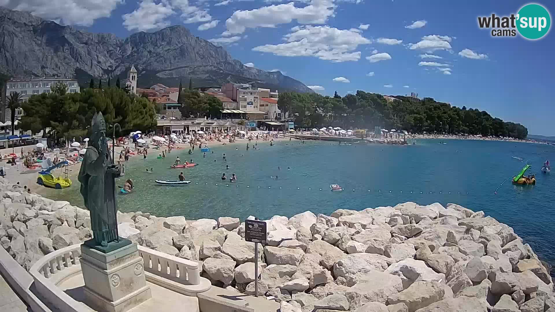 Spletna kamera Baška Voda – Sv. Nikola in plaža