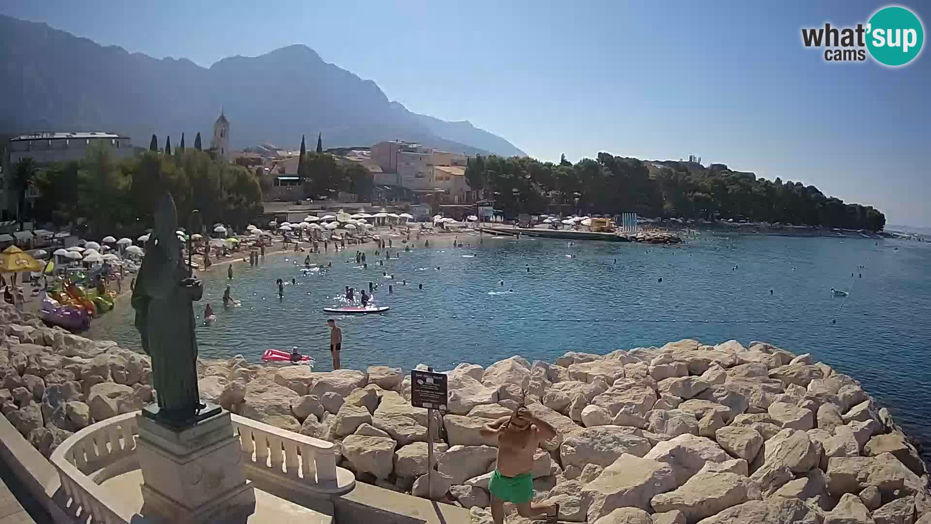 Spletna kamera Baška Voda – Sv. Nikola in plaža