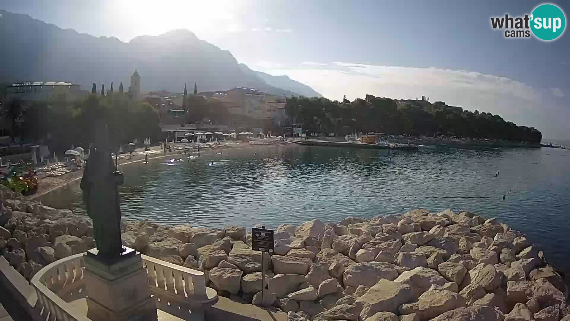 Spletna kamera Baška Voda – Sv. Nikola in plaža