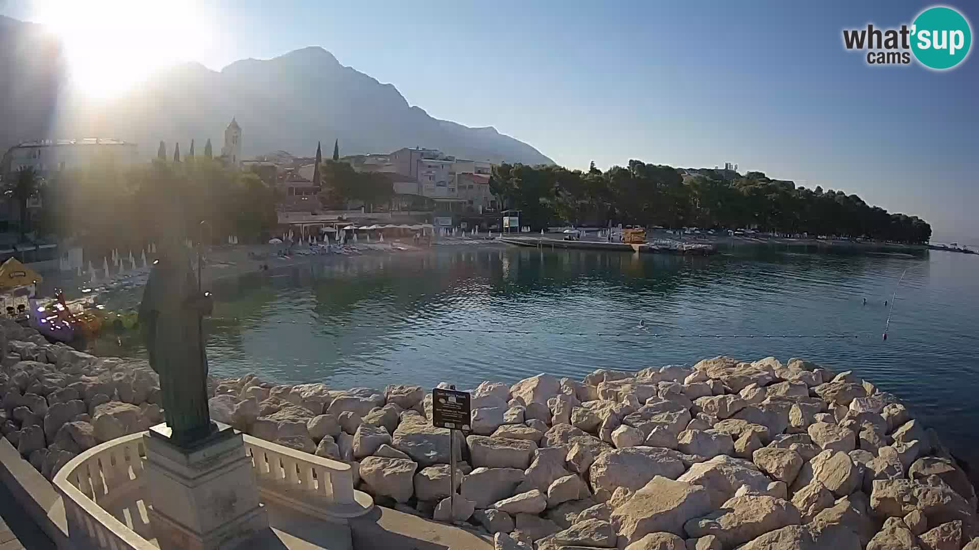 Spletna kamera Baška Voda – Sv. Nikola in plaža