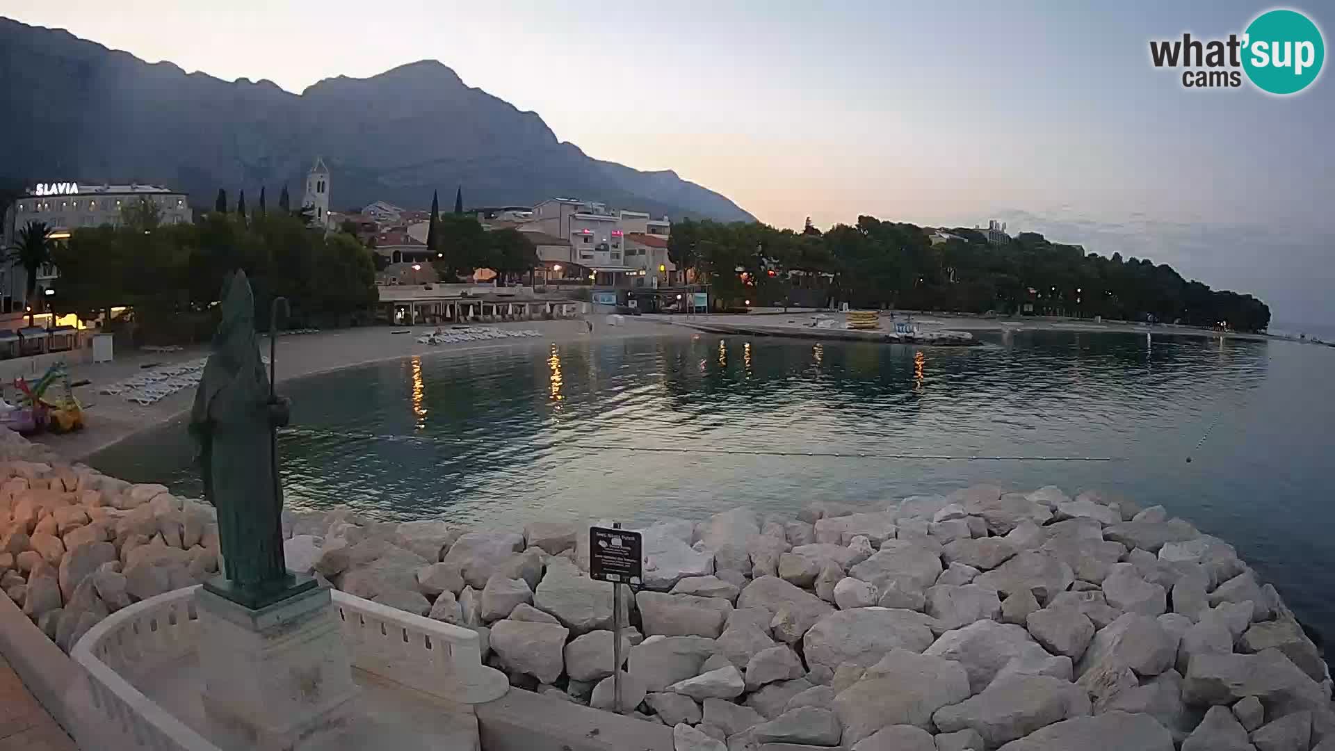 Webcam live Baška Voda – St. Nikola und Strand