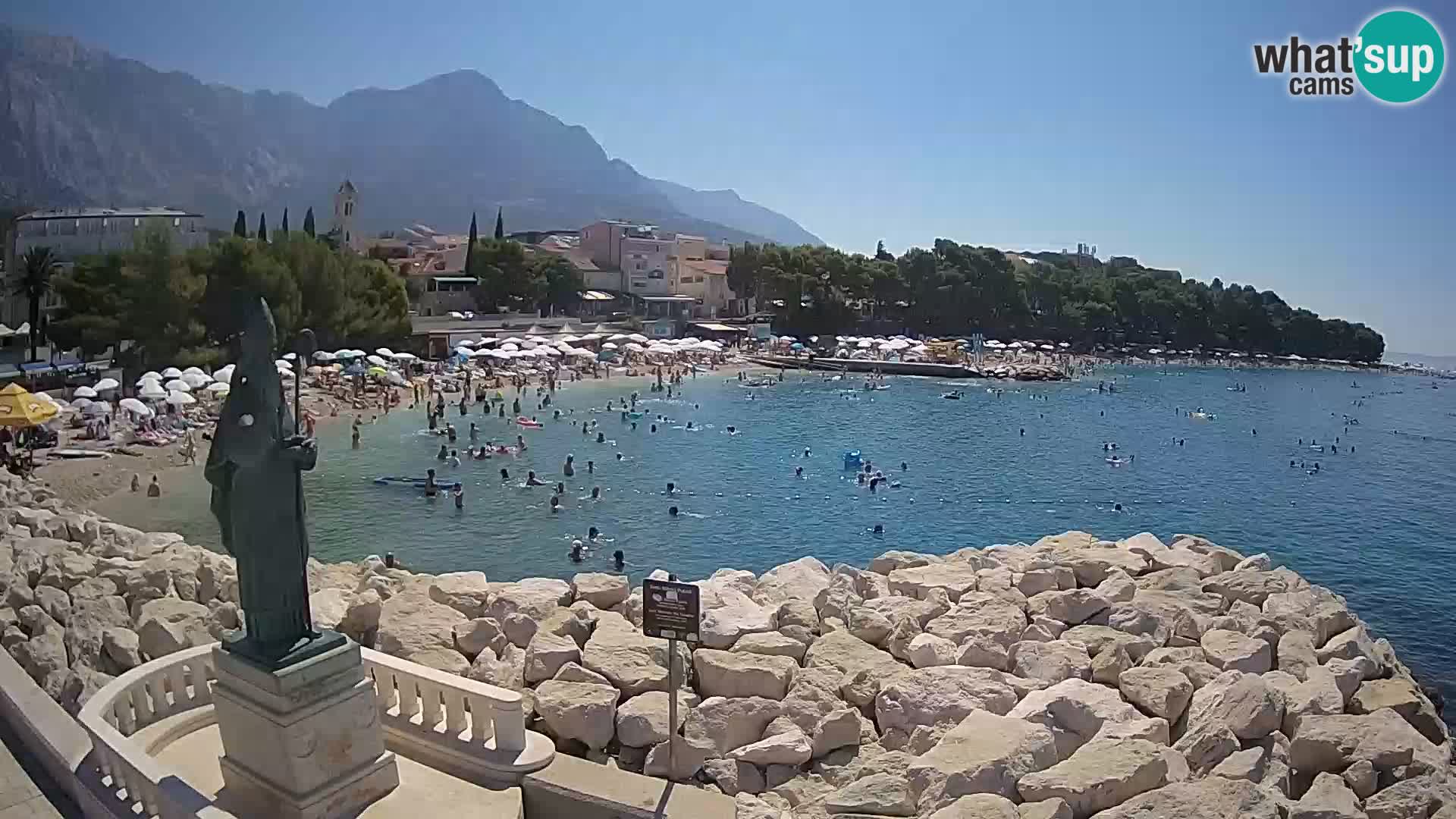 Webcam live Baška Voda – St. Nikola und Strand