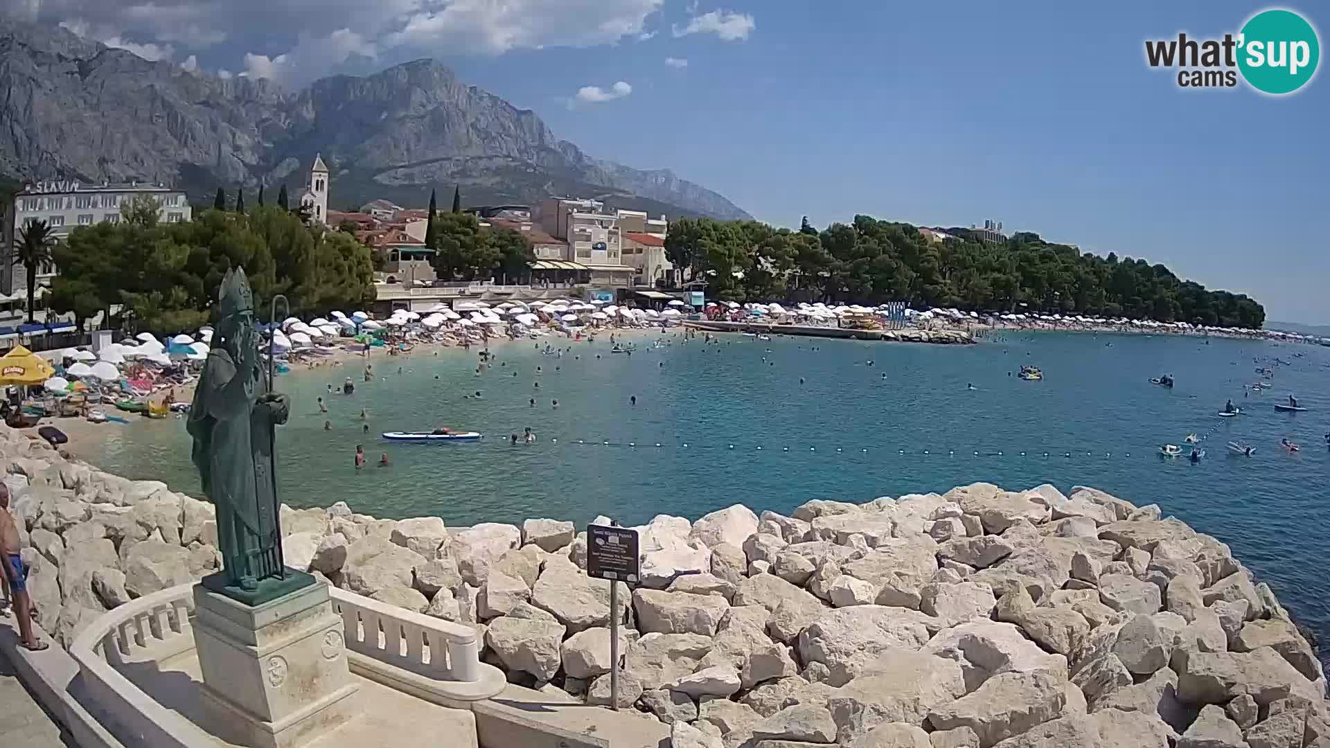 Webcam live Baška Voda – St. Nikola und Strand