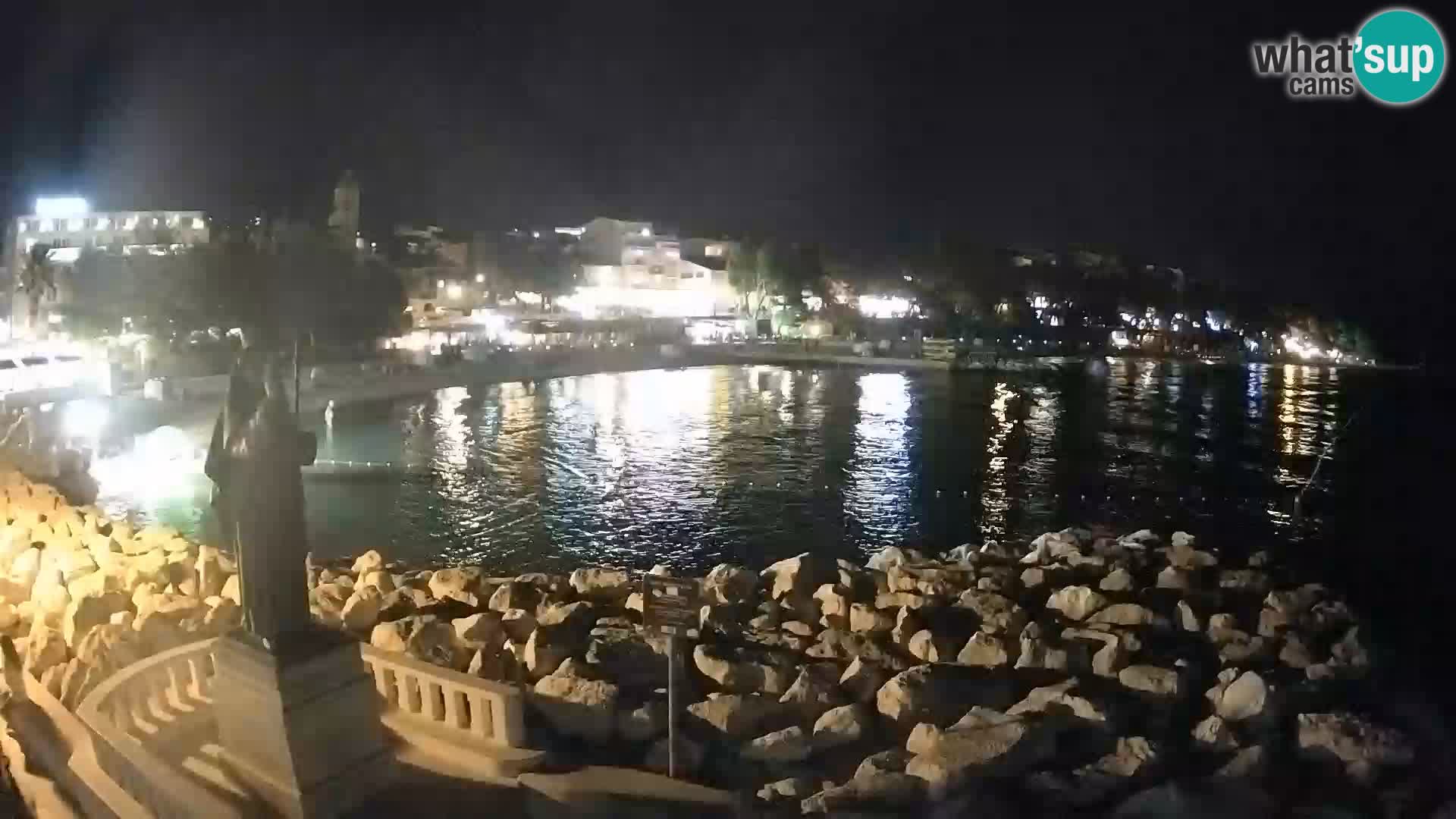 Webcam Baška Voda Croatia | Saint Nikola and beach