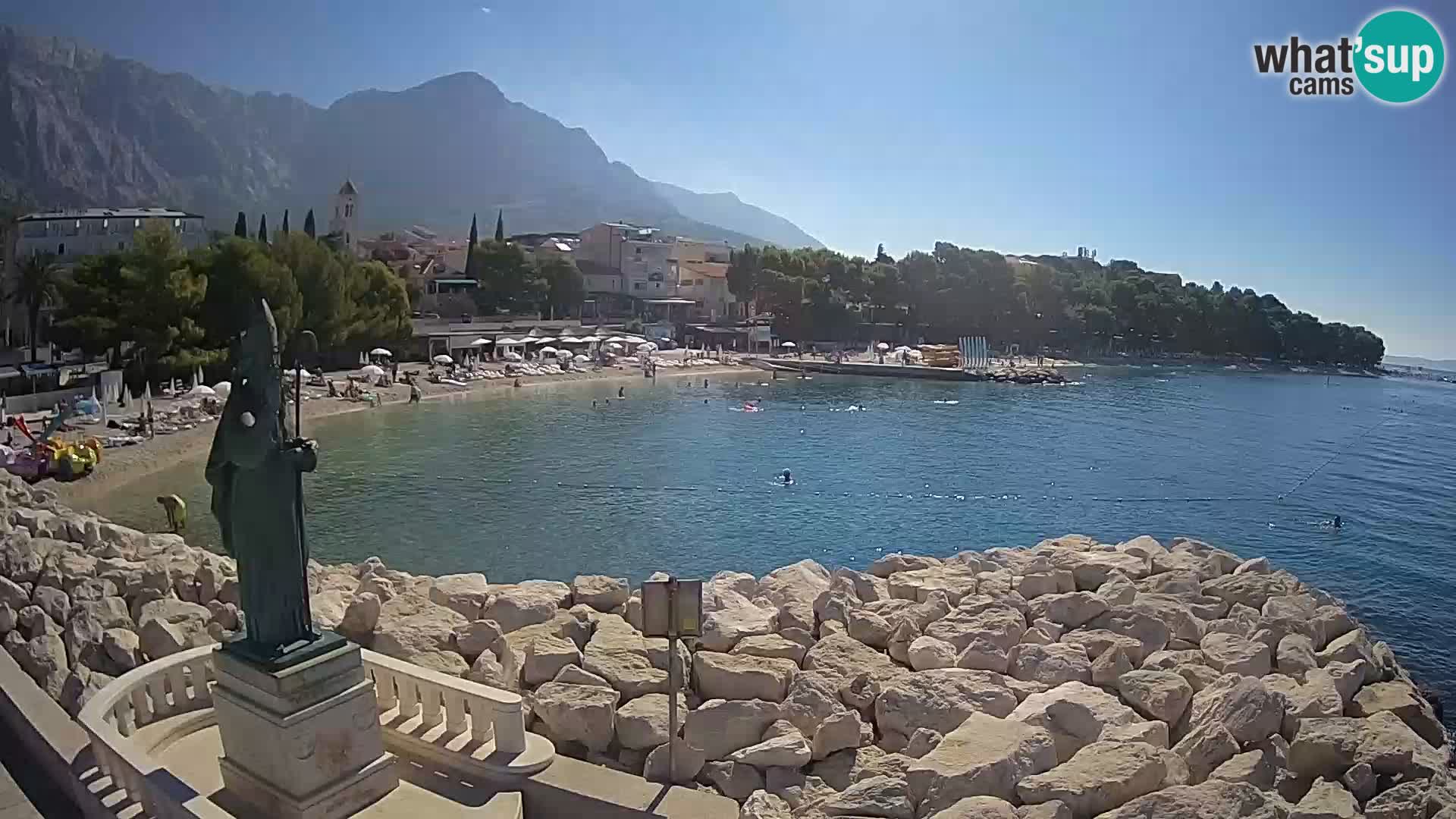 Webcam live Baška Voda – St. Nikola und Strand