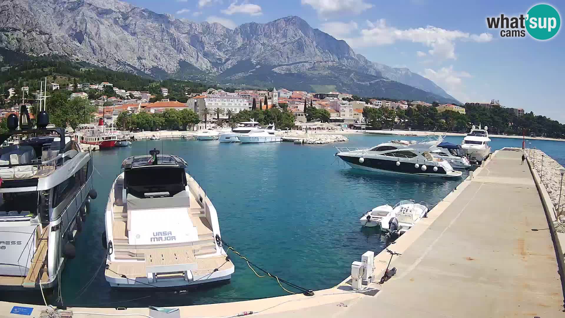 Webcam Baška Voda – Marina – Stadt und Gebirge Biokovo