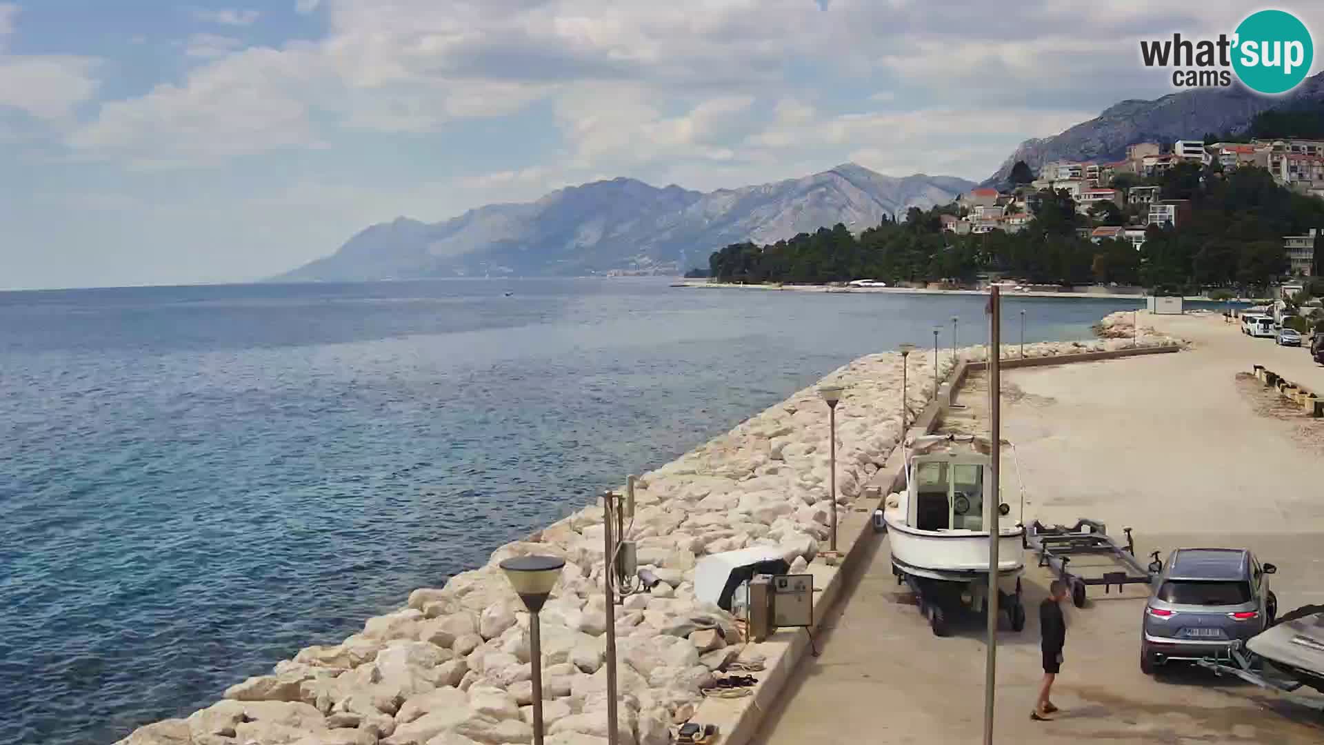 Web Kamera Baška Voda luka – Pogled na grad i masiv Biokovo