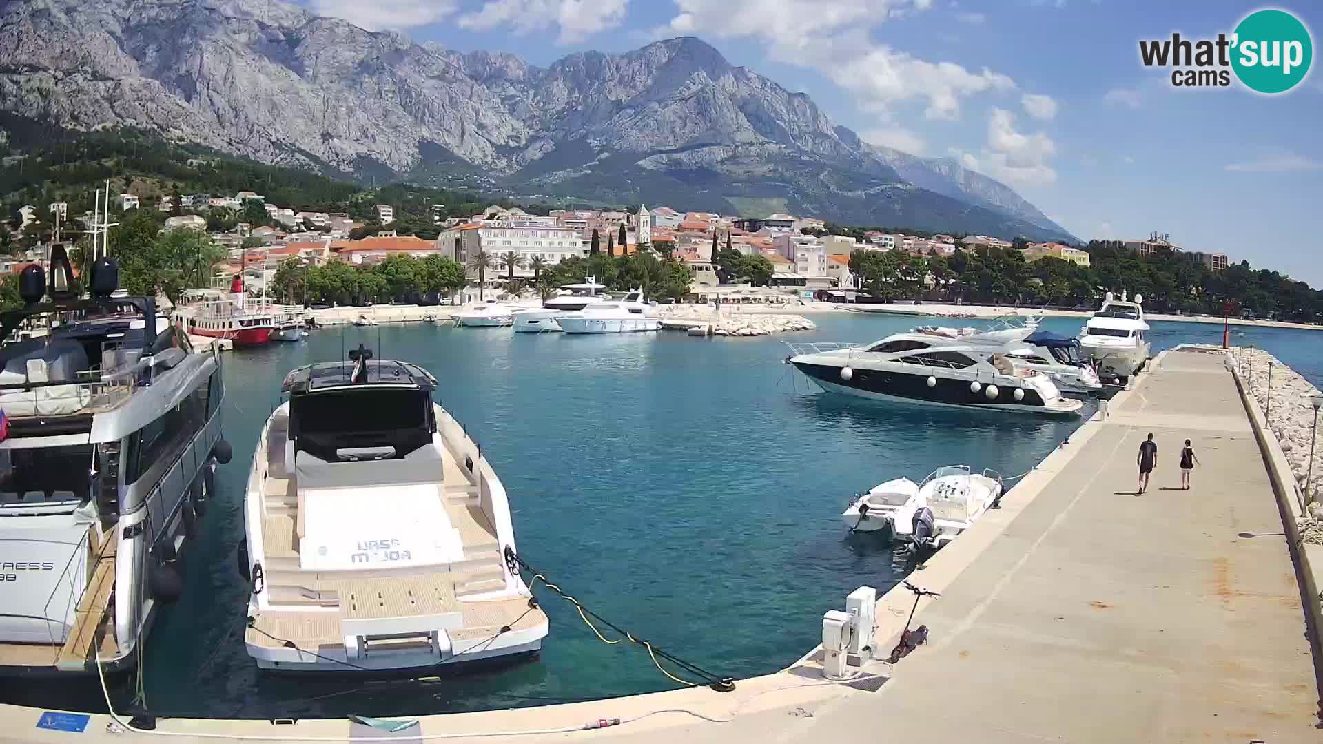 Spletna kamera – Baška Voda, pogled na mesto in goro Biokovo