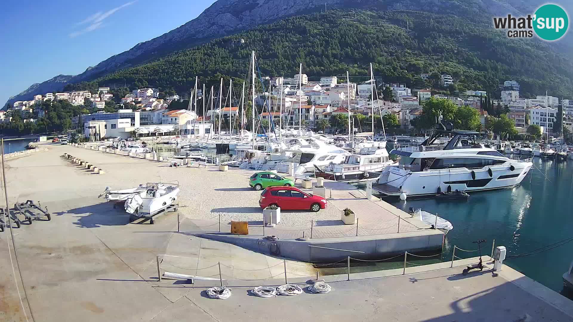Webcam Live – View of Baška Voda and Biokovo mountain