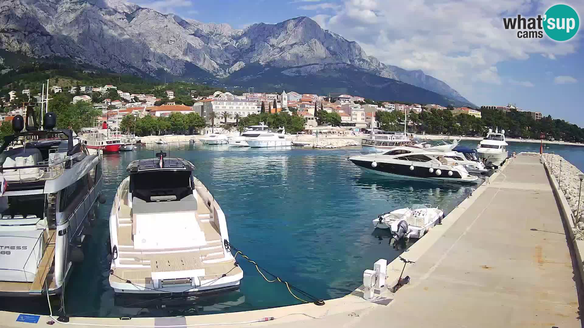 Webcam Live – View of Baška Voda and Biokovo mountain