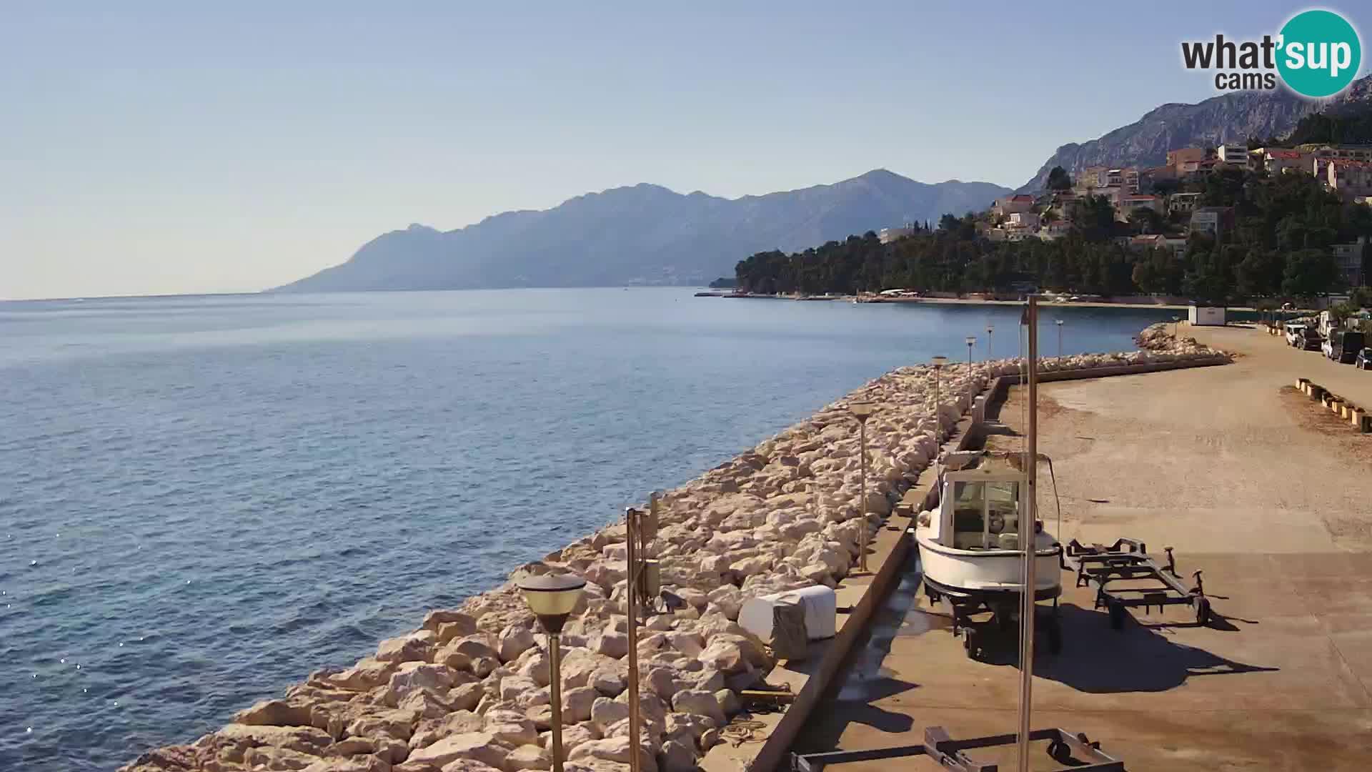 Webcam Live – Panorama di Baška Voda e delle montagne Biokovo