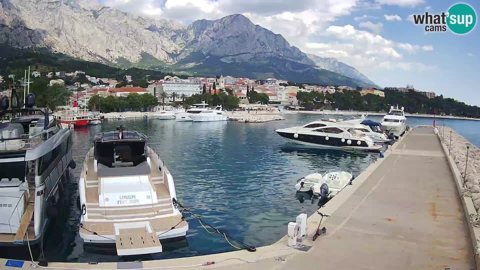 Webcam Live – View of Baška Voda and Biokovo mountain