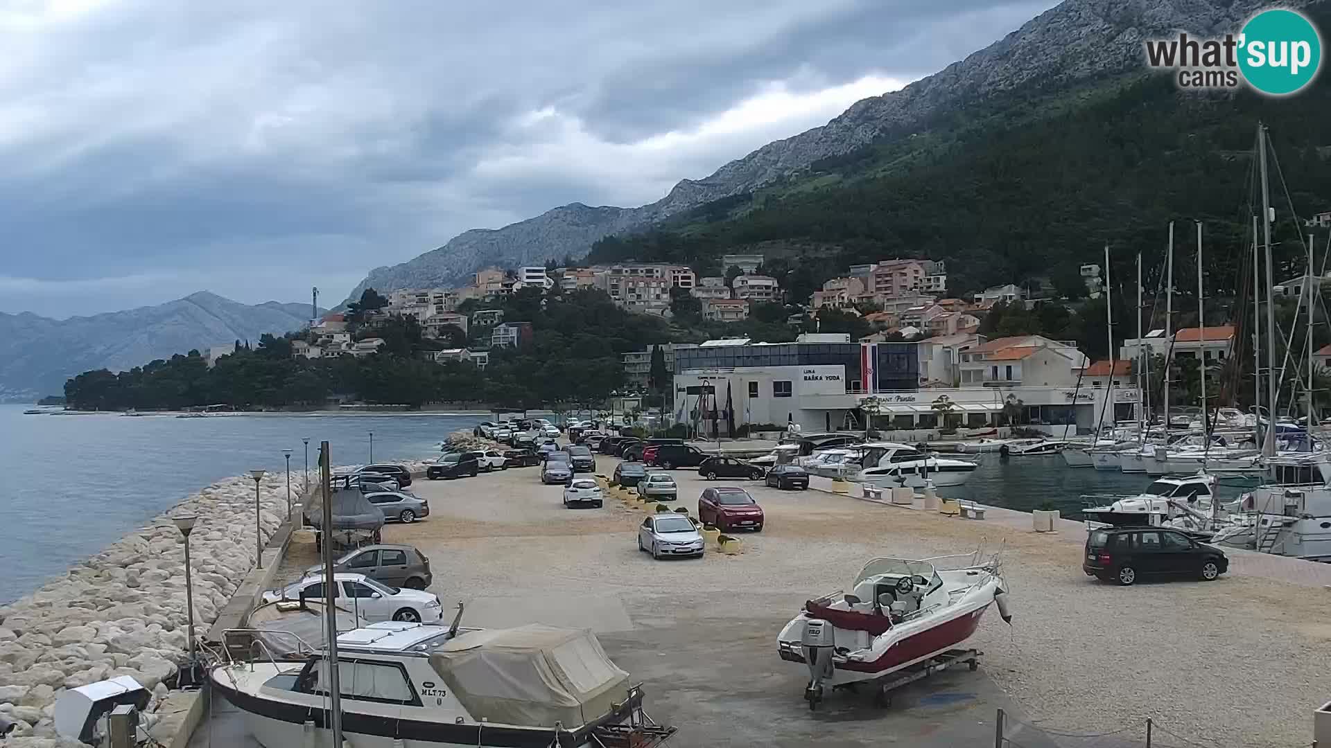 Webcam Live – View of Baška Voda and Biokovo mountain