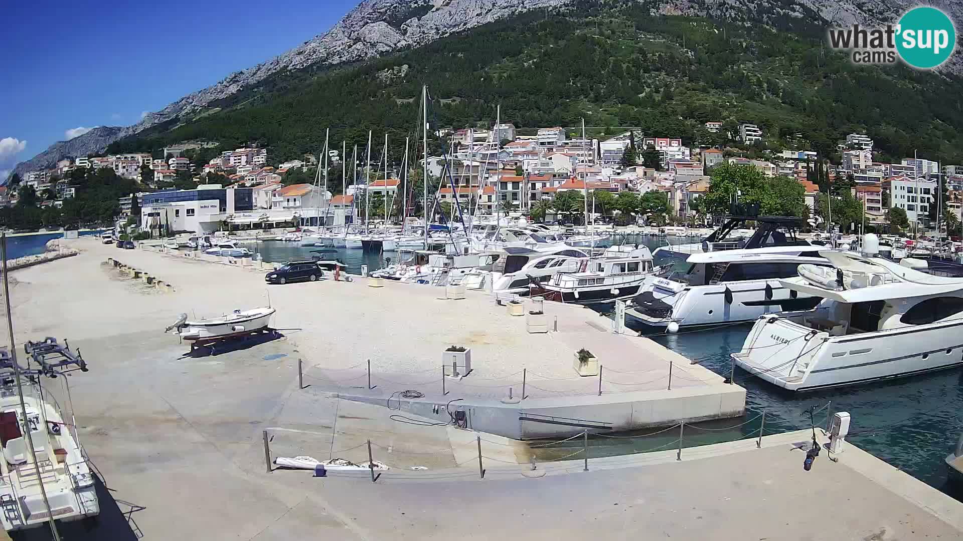 Webcam Live – View of Baška Voda and Biokovo mountain