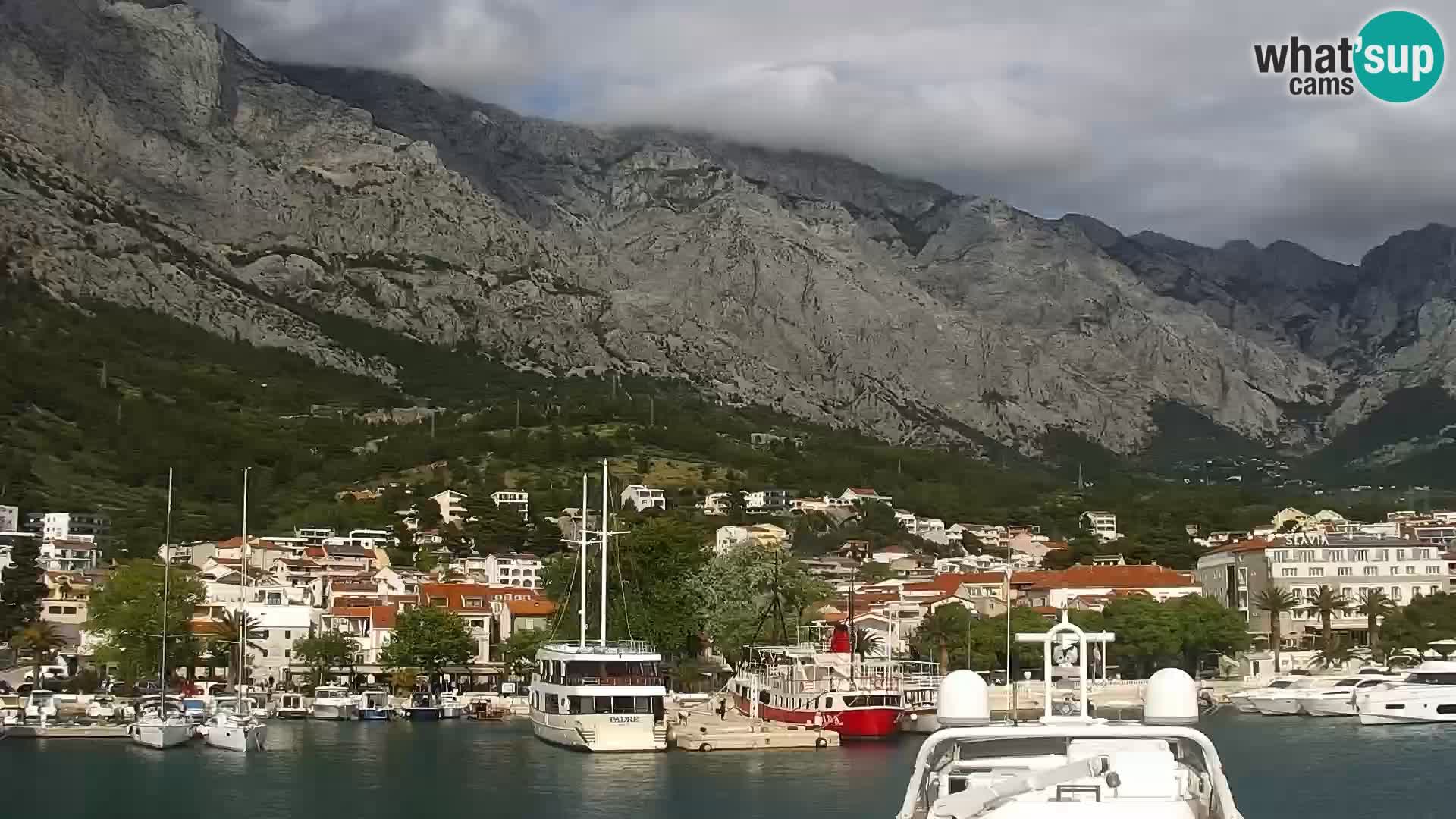 Webcam Live – Panorama di Baška Voda e delle montagne Biokovo