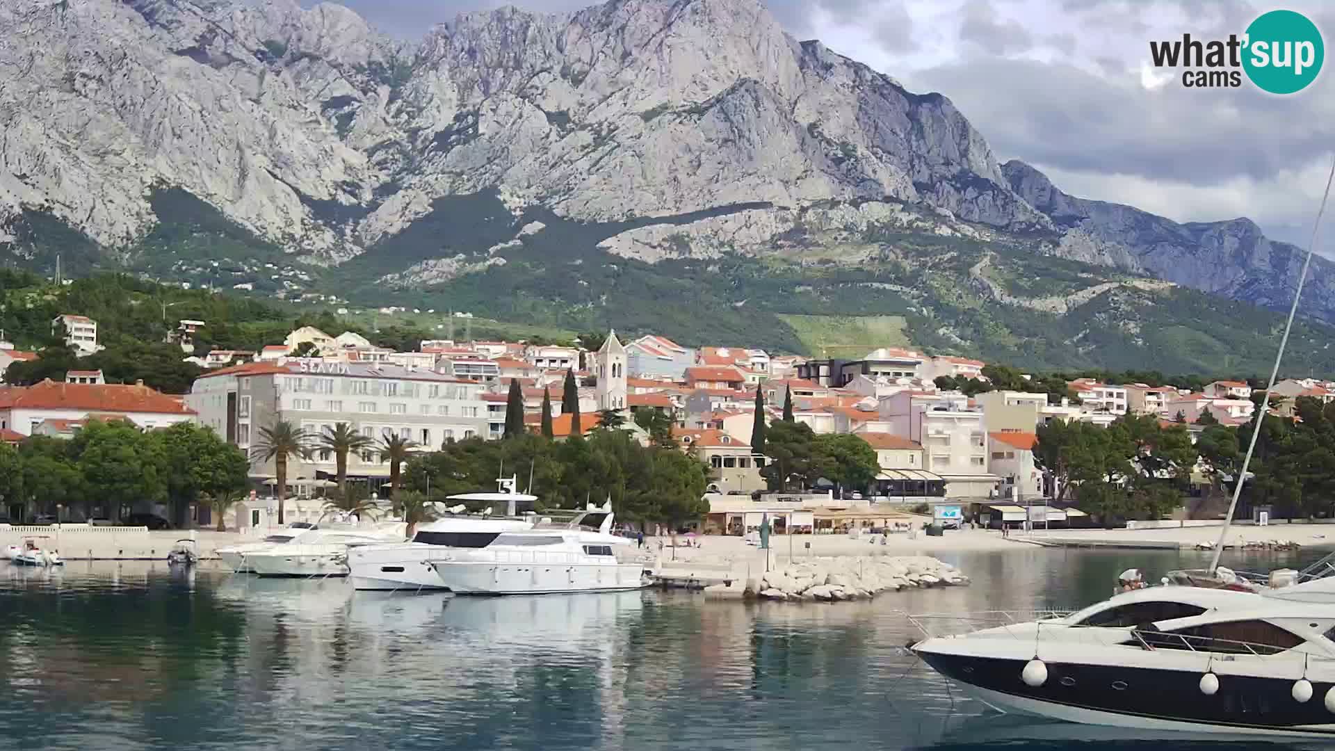 Webcam Live – View of Baška Voda and Biokovo mountain