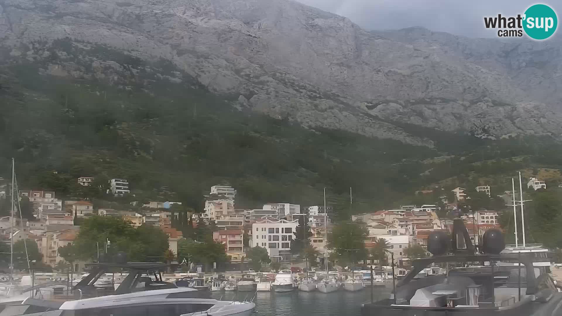 Webcam Live – Panorama di Baška Voda e delle montagne Biokovo