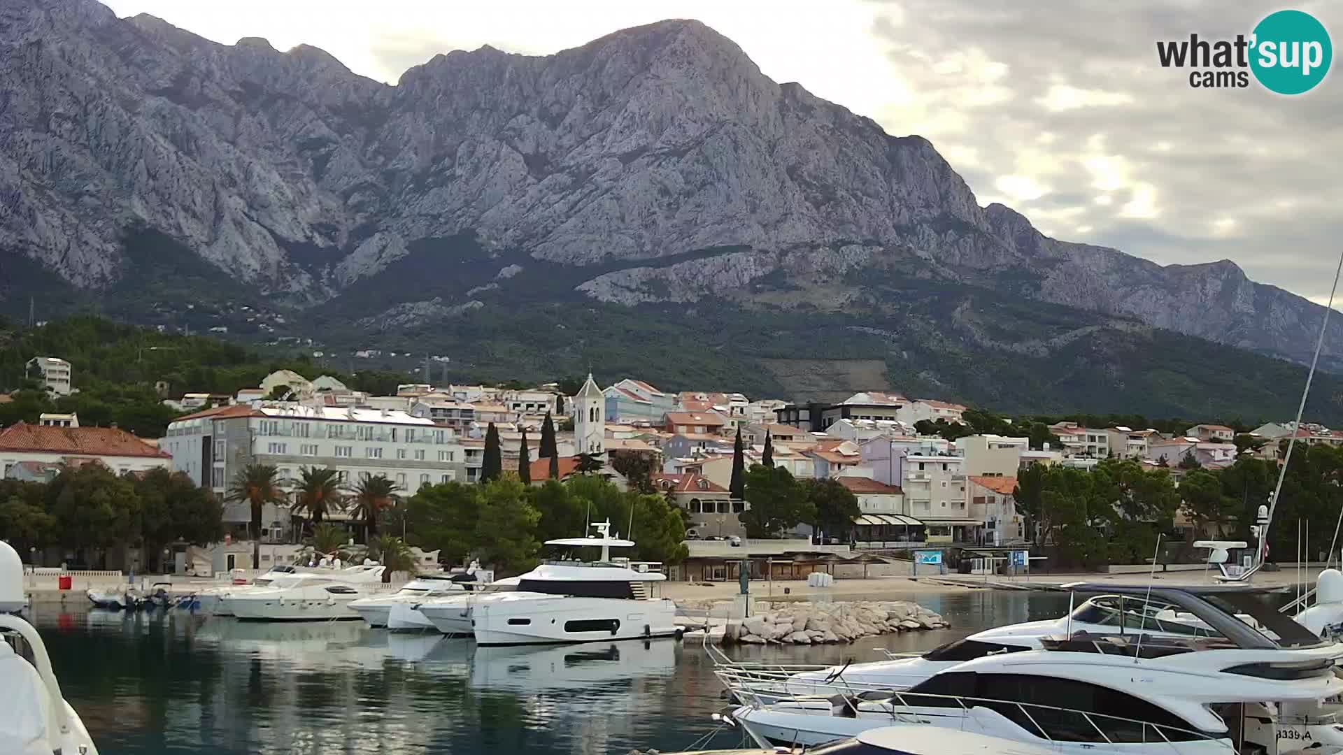 Webcam Live – View of Baška Voda and Biokovo mountain