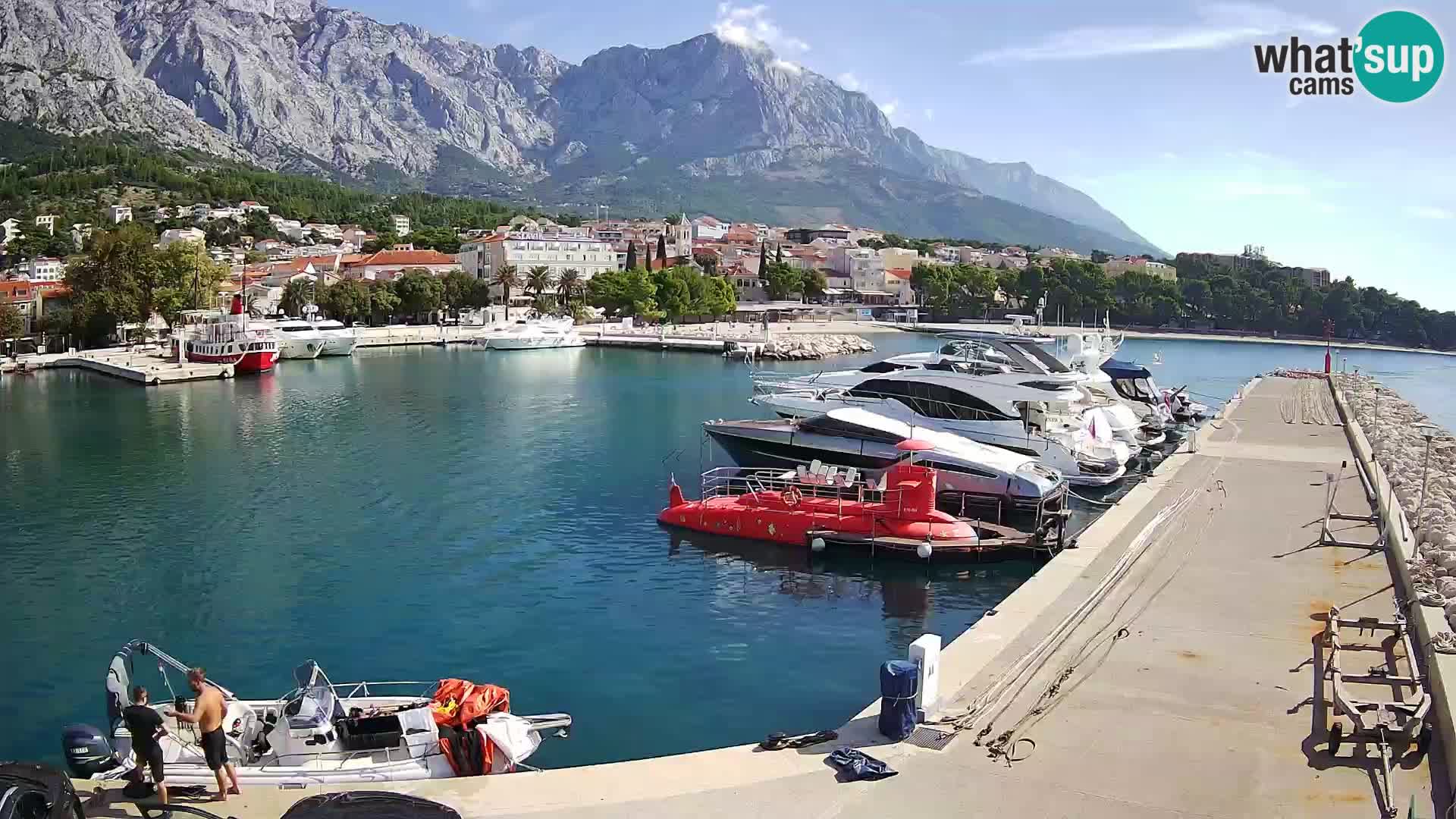 Webcam Live – View of Baška Voda and Biokovo mountain