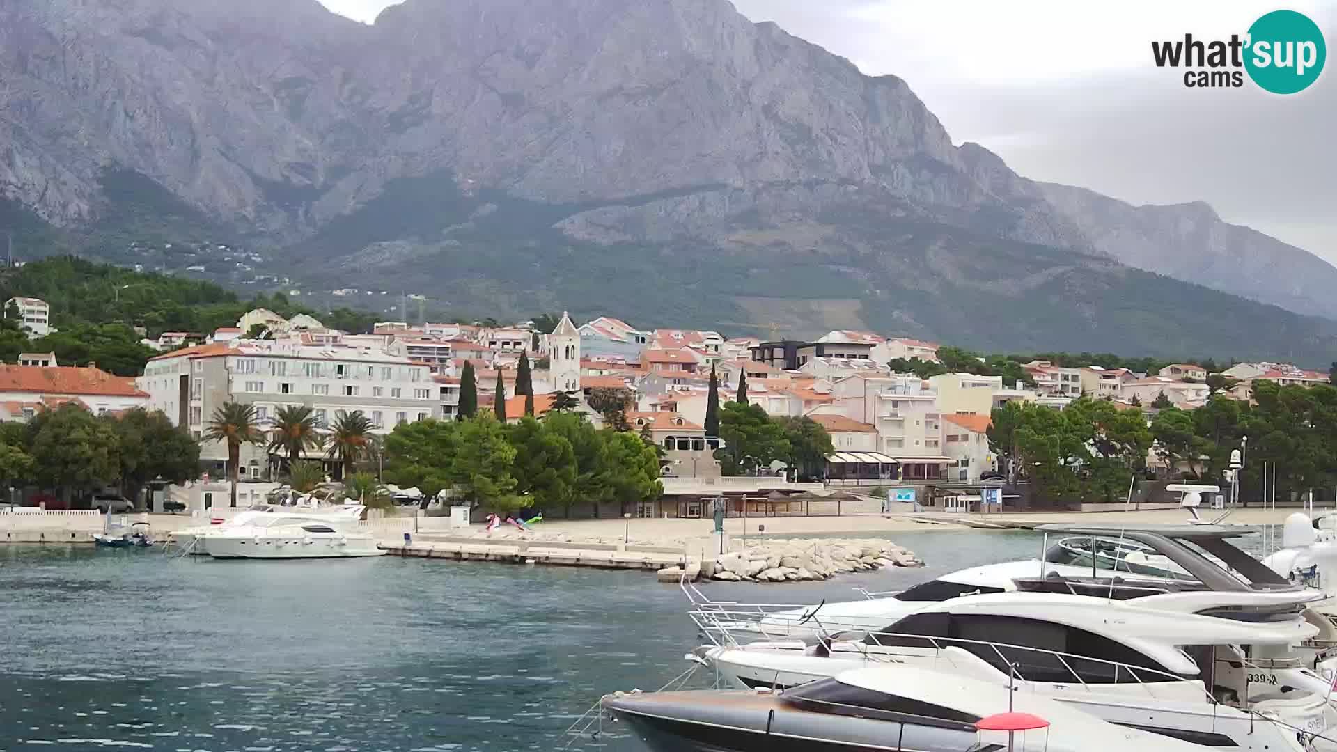 Webcam Live – Panorama di Baška Voda e delle montagne Biokovo