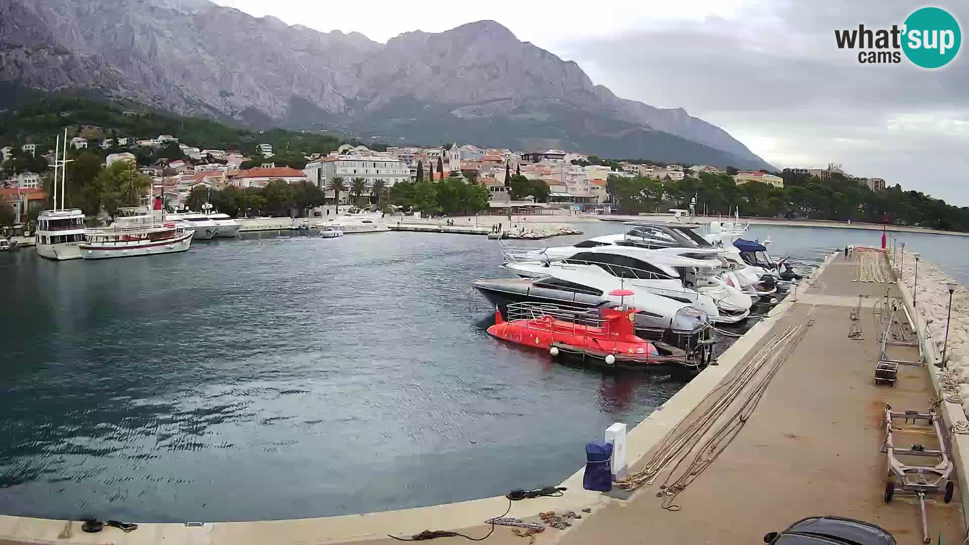 Webcam Live – Panorama di Baška Voda e delle montagne Biokovo