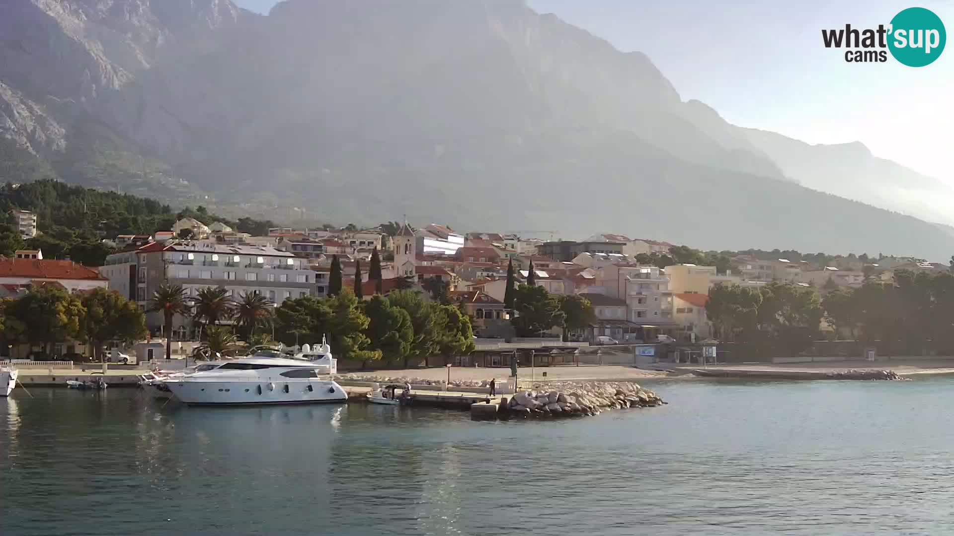 Webcam Live – Panorama di Baška Voda e delle montagne Biokovo