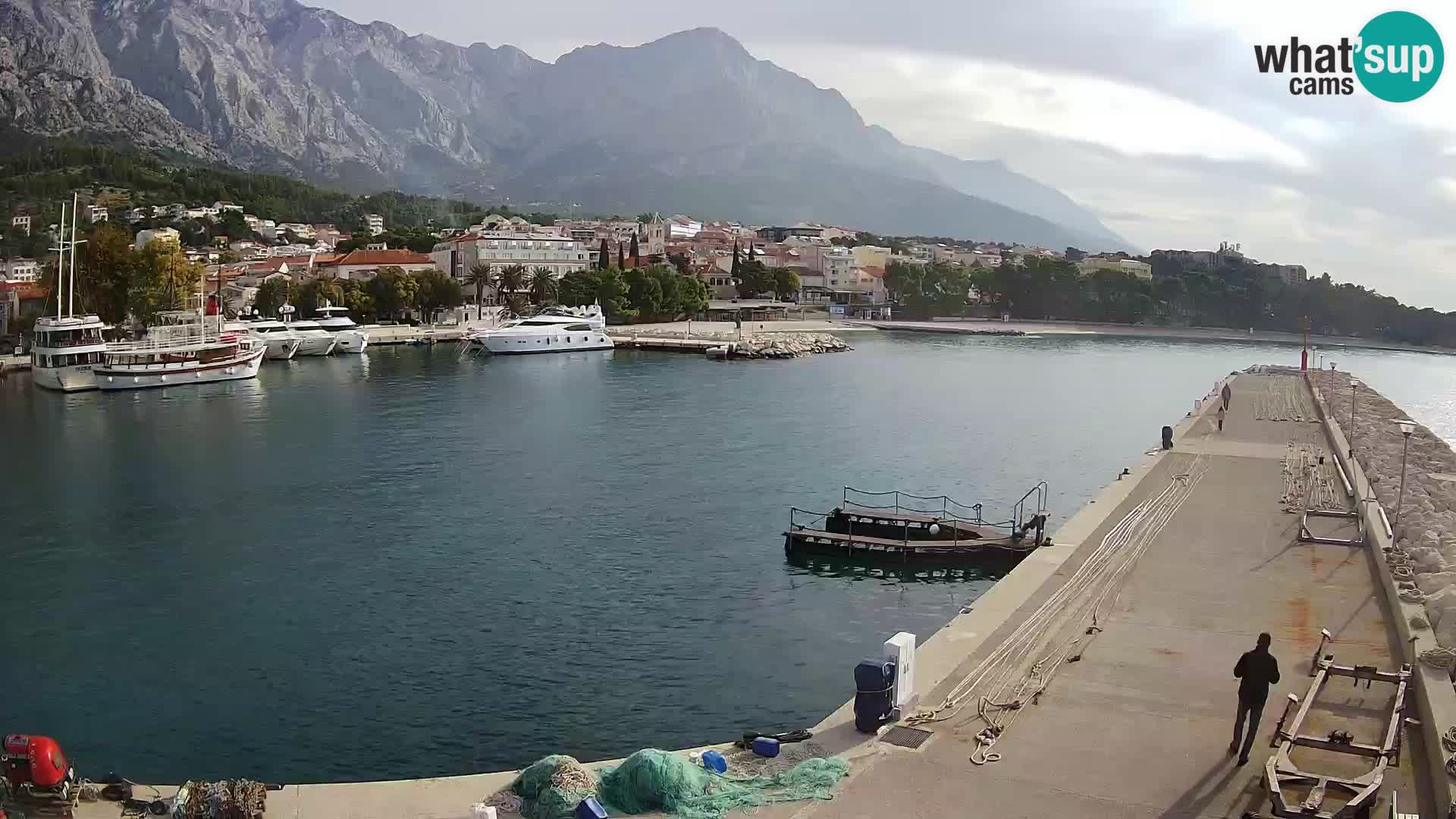 Webcam Live – View of Baška Voda and Biokovo mountain