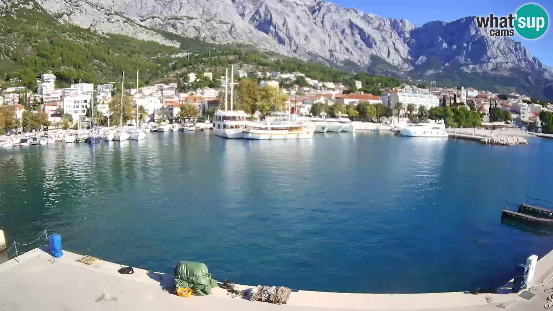 Webcam Live – View of Baška Voda and Biokovo mountain