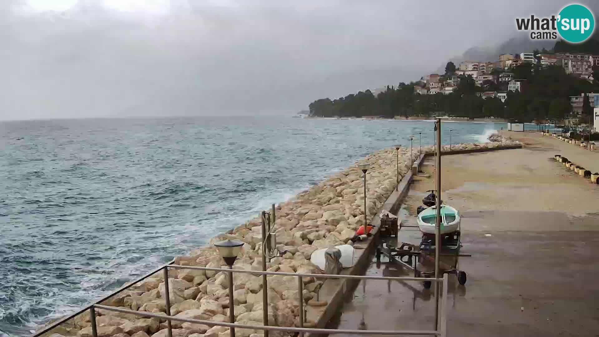 Webcam Live – Panorama di Baška Voda e delle montagne Biokovo