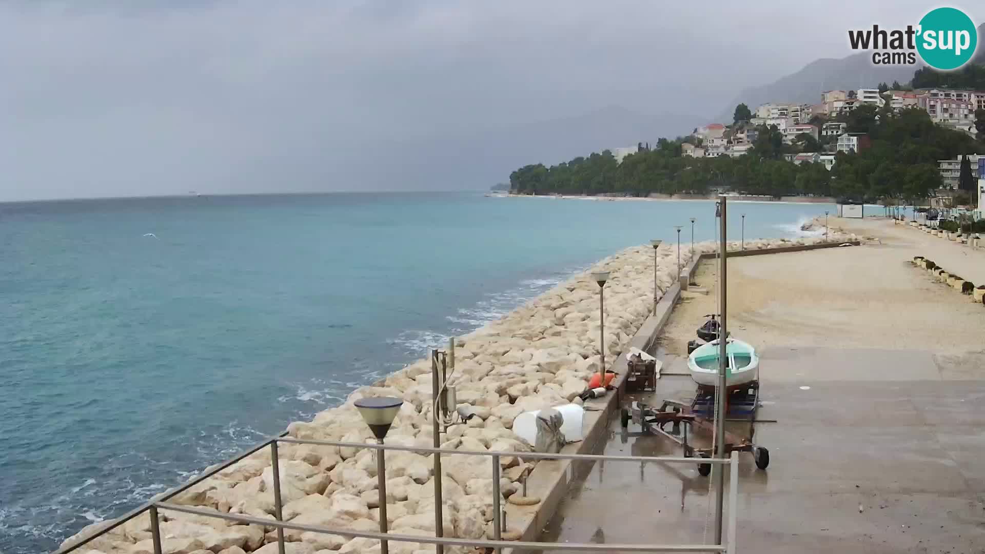 Webcam Live – Panorama di Baška Voda e delle montagne Biokovo