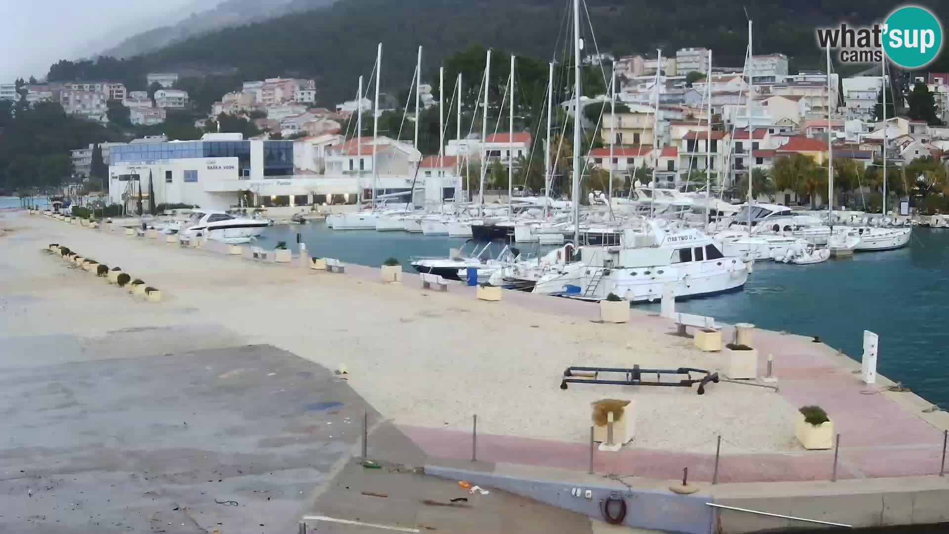 Webcam Live – Panorama di Baška Voda e delle montagne Biokovo