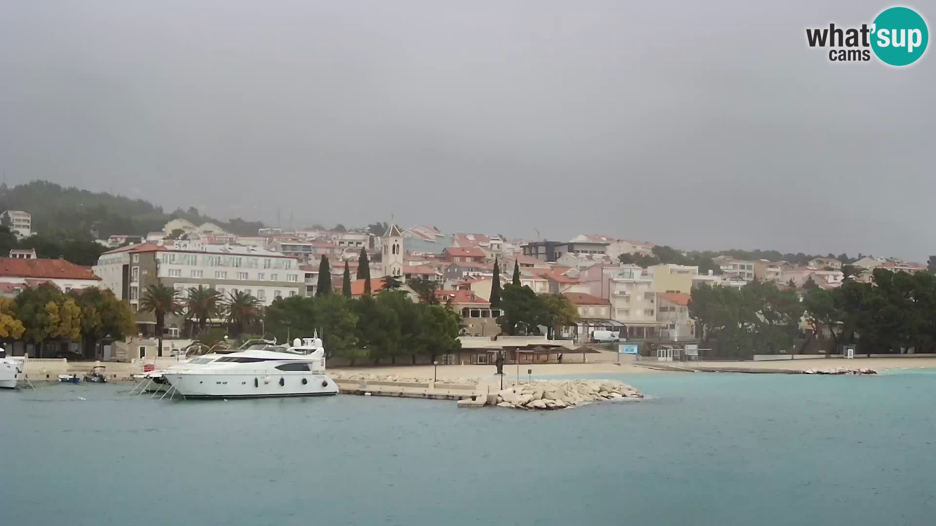 Webcam Live – Panorama di Baška Voda e delle montagne Biokovo