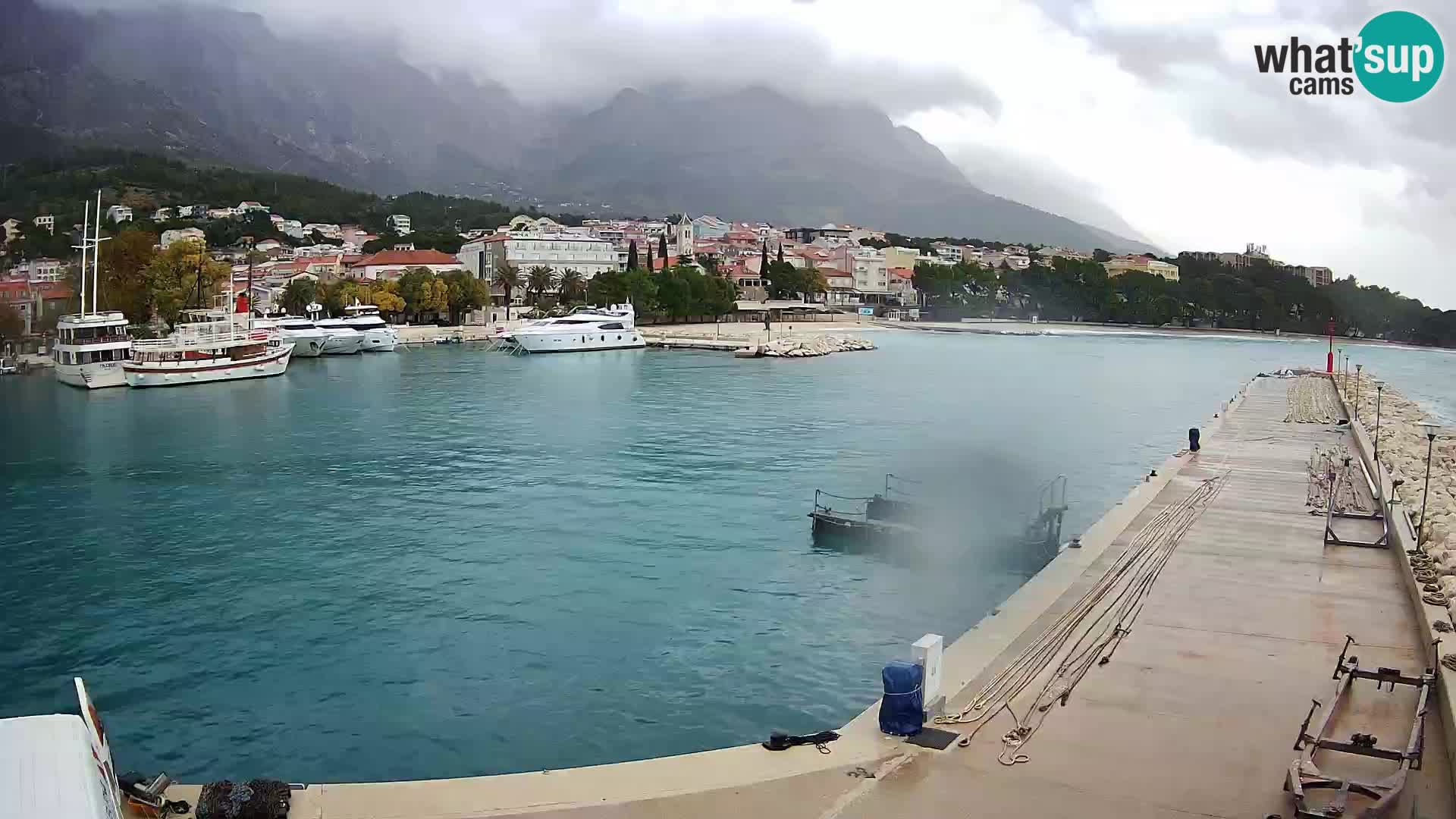 Webcam Baška Voda – Marina – Stadt und Gebirge Biokovo