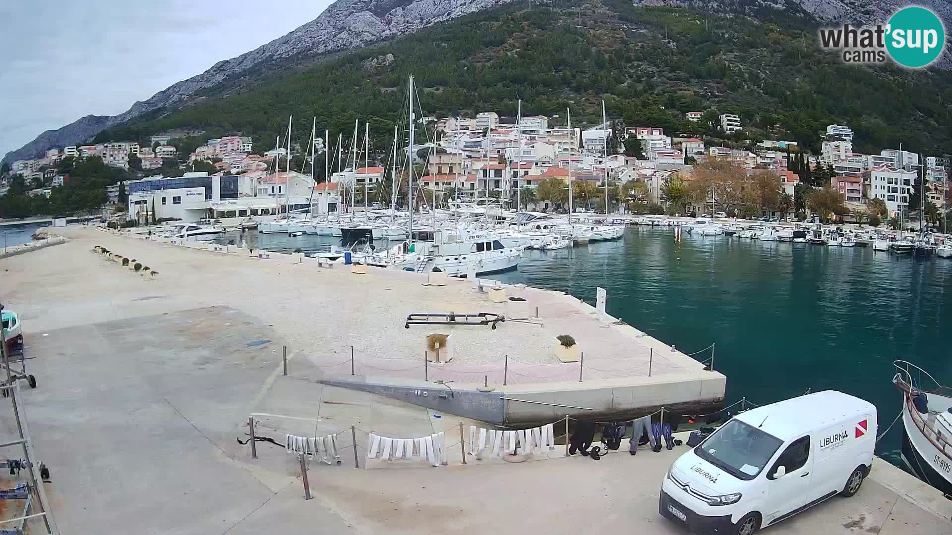 Webcam Baška Voda – Marina – Stadt und Gebirge Biokovo