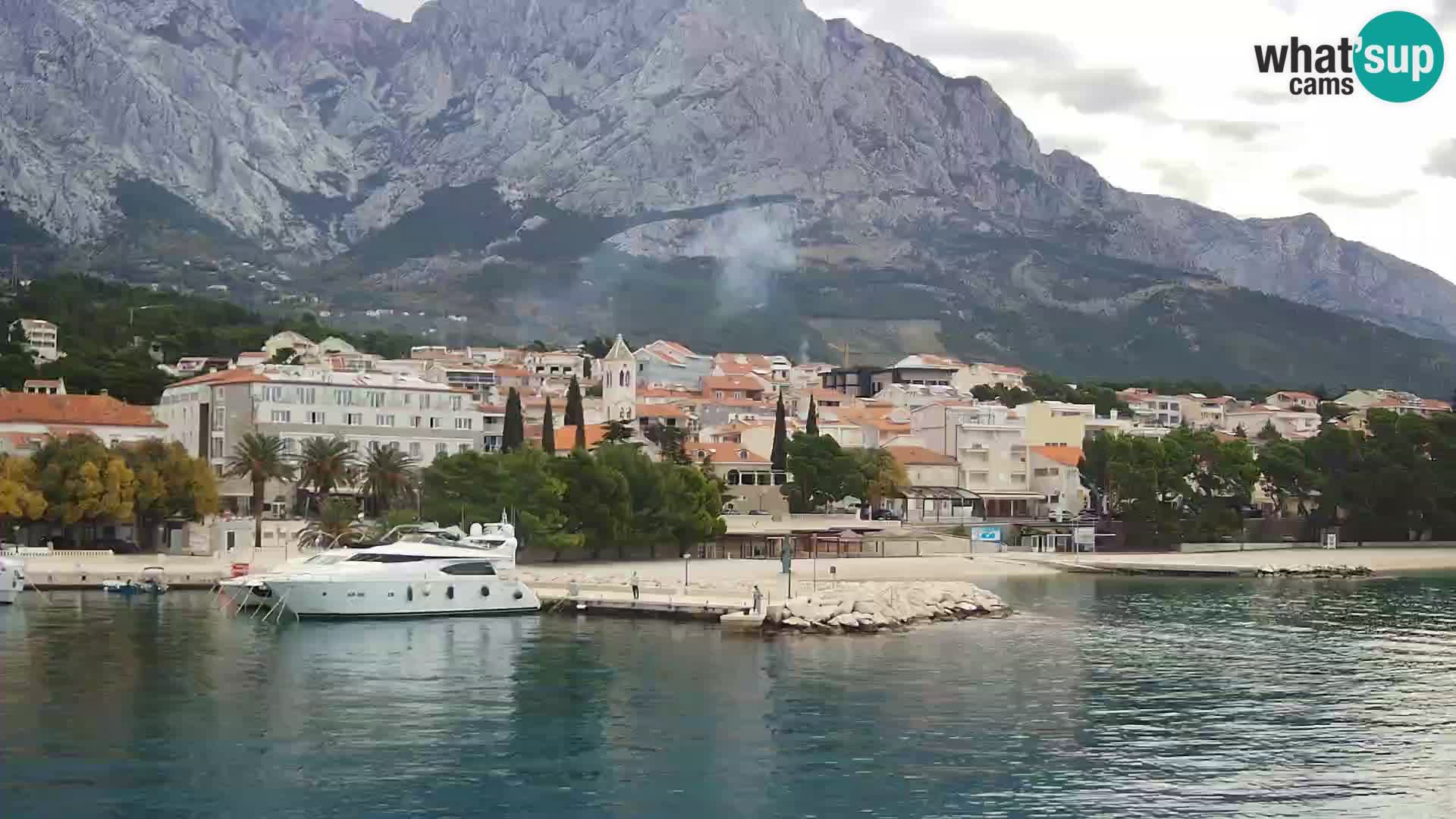 Spletna kamera – Baška Voda, pogled na mesto in goro Biokovo