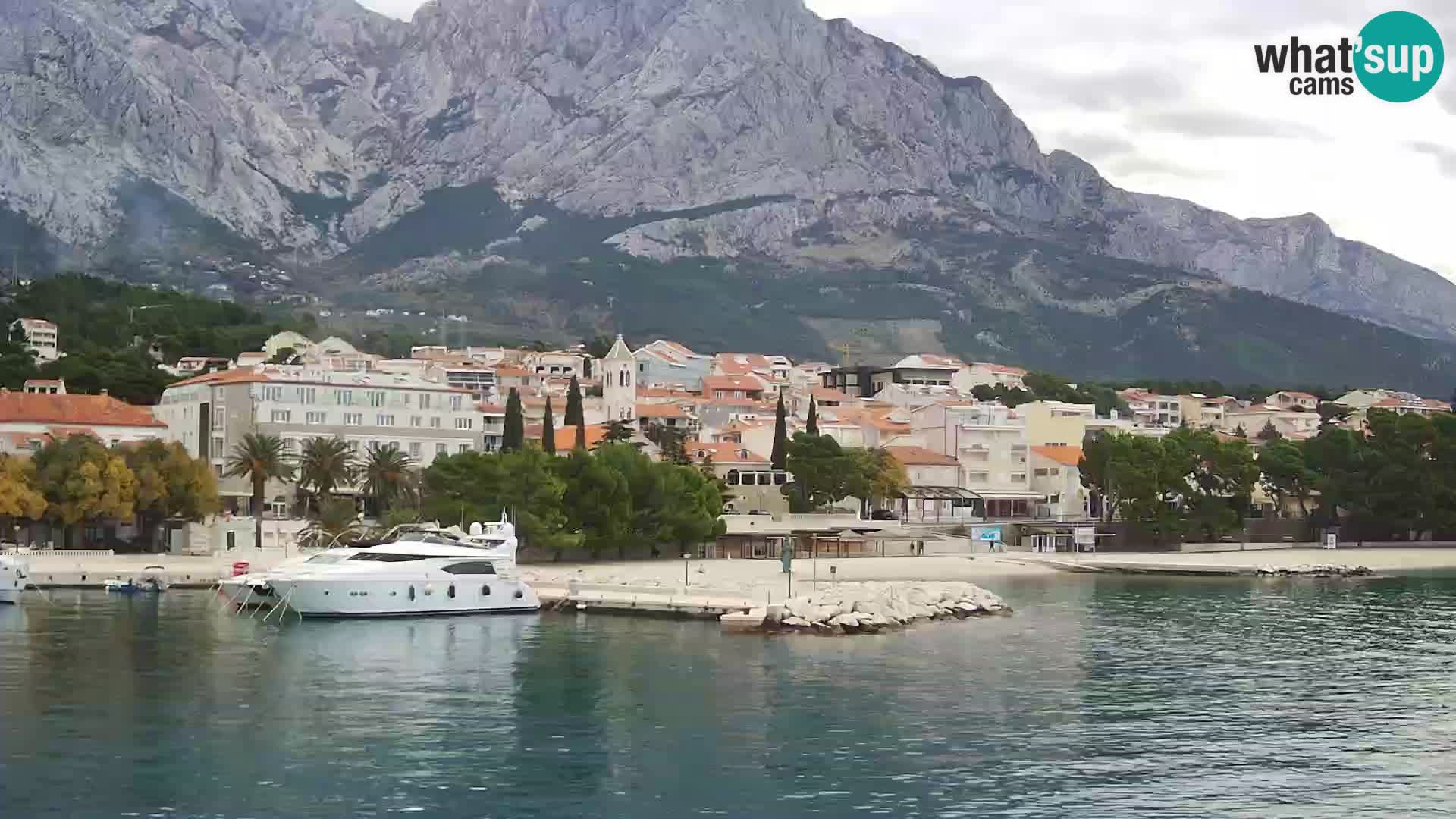 Spletna kamera – Baška Voda, pogled na mesto in goro Biokovo