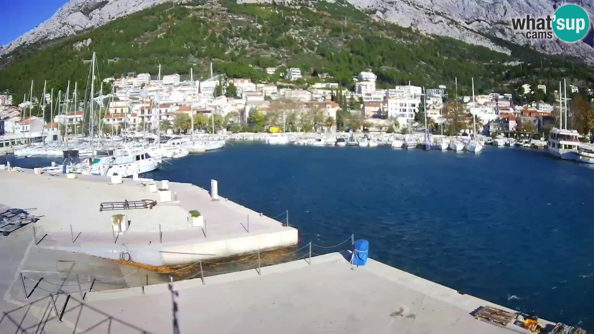 Webcam Baška Voda – Marina – Stadt und Gebirge Biokovo