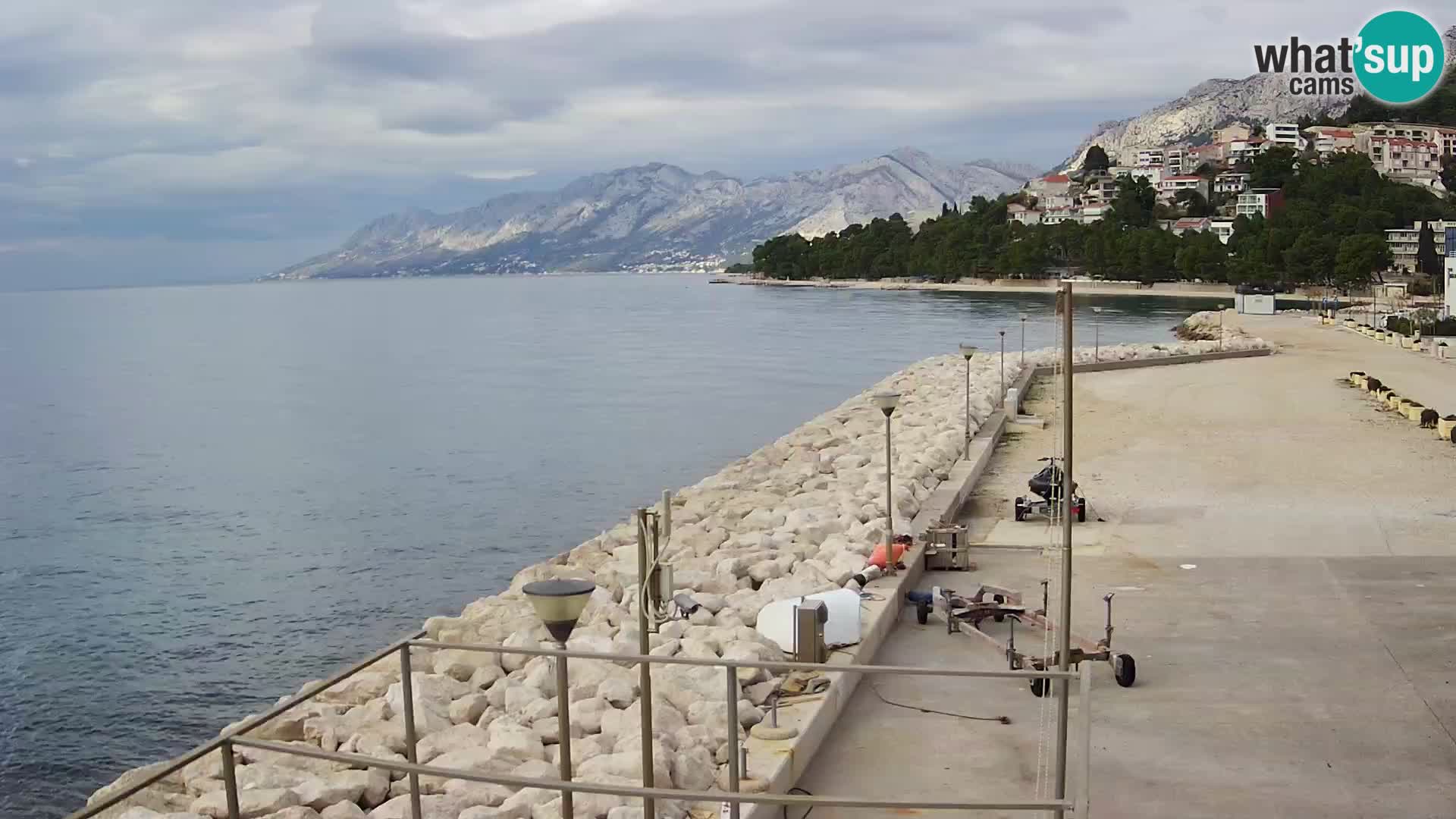 Webcam Live – Panorama di Baška Voda e delle montagne Biokovo