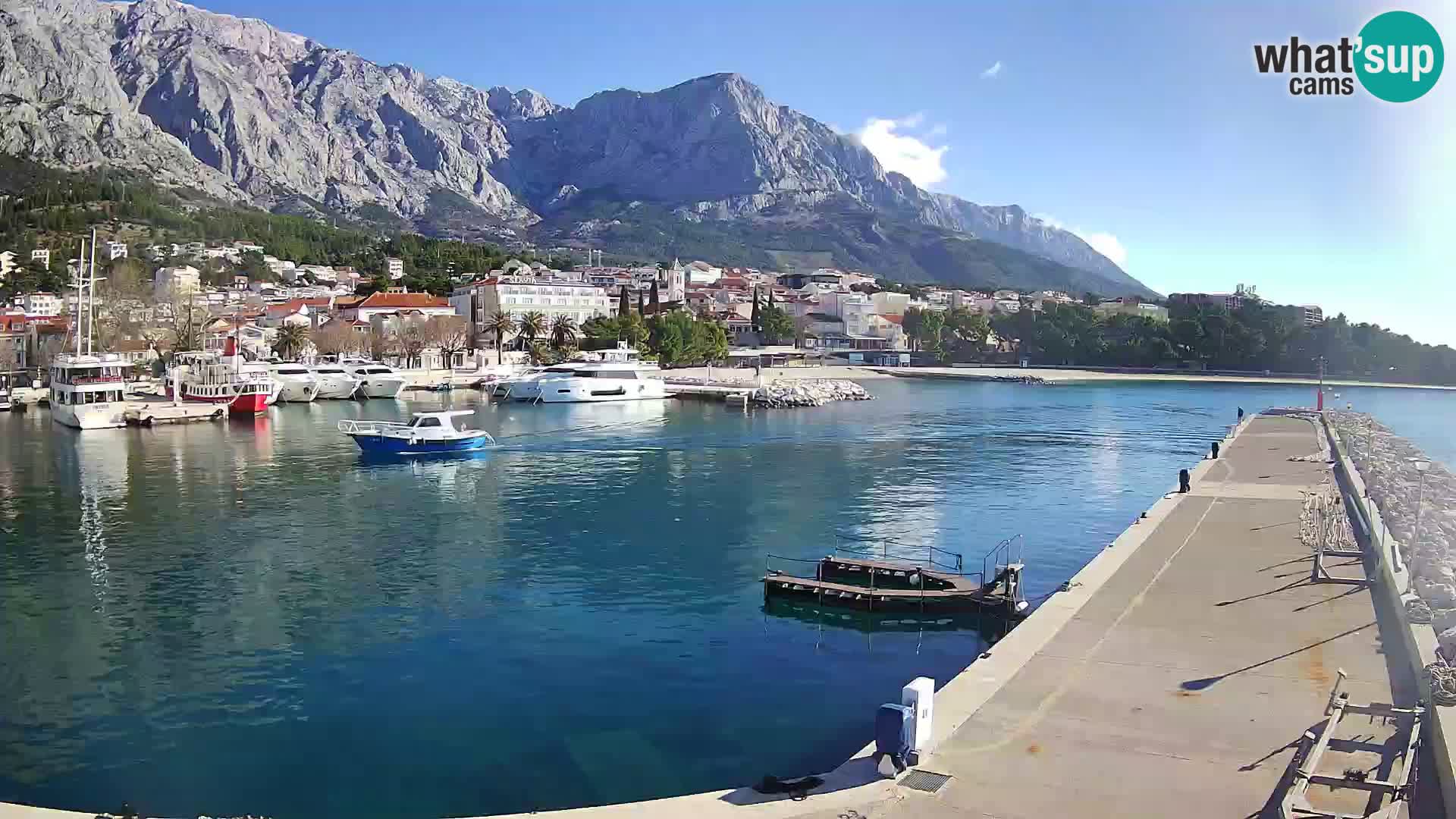 Webcam Live – View of Baška Voda and Biokovo mountain