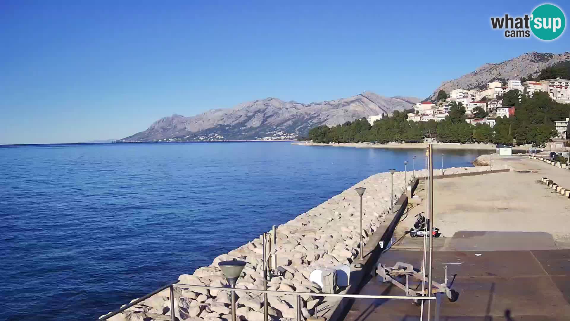 Webcam Live – View of Baška Voda and Biokovo mountain