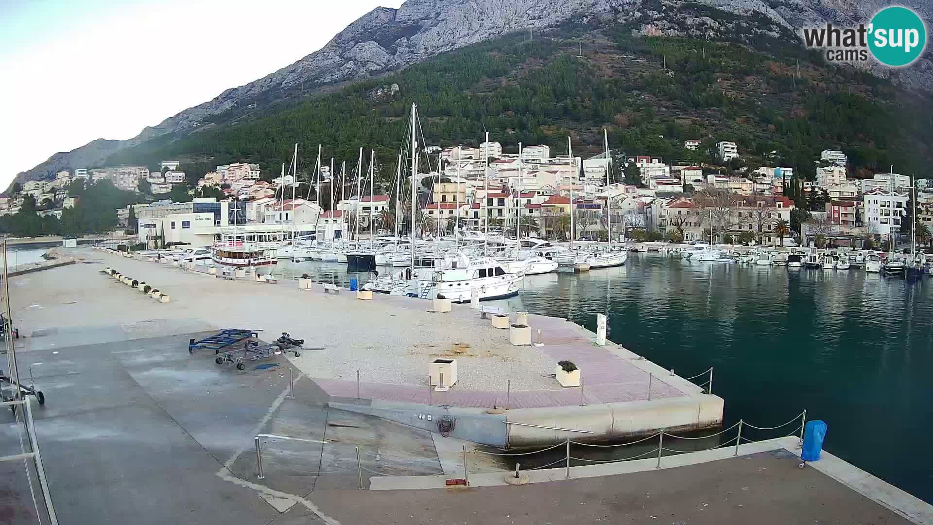 Webcam Live – View of Baška Voda and Biokovo mountain