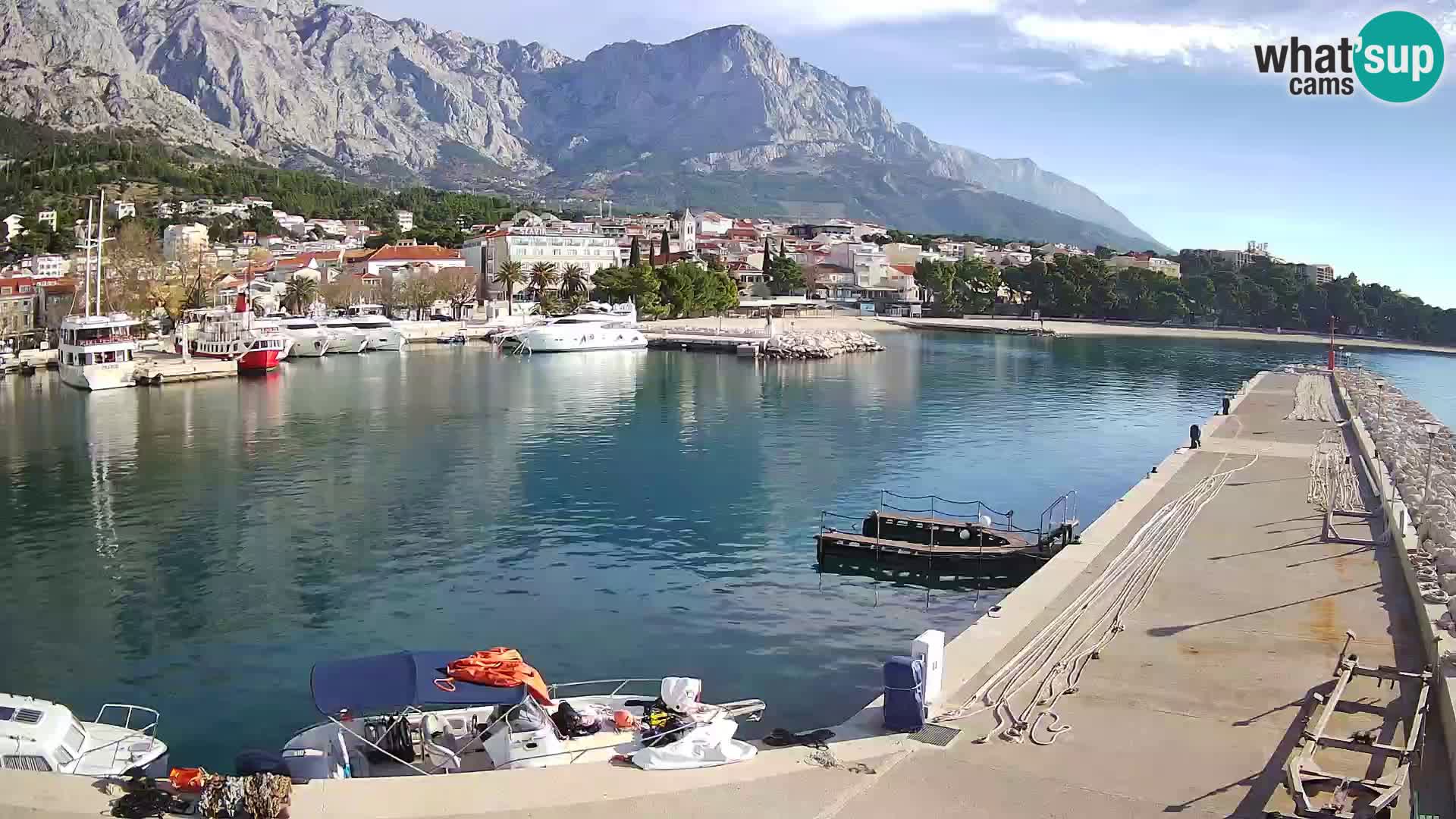 Webcam Live – Panorama di Baška Voda e delle montagne Biokovo