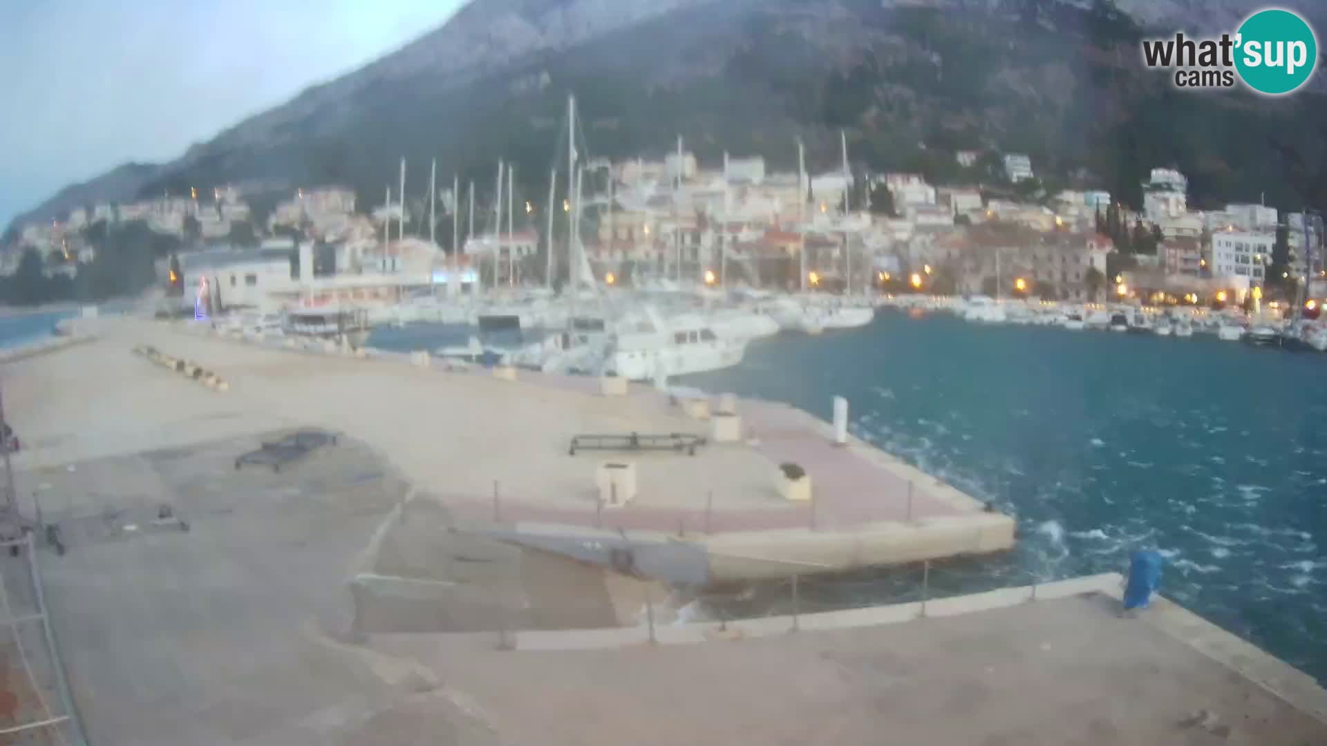 Webcam Live – View of Baška Voda and Biokovo mountain