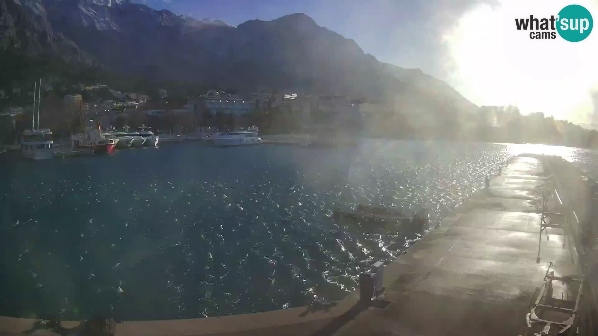 Webcam Baška Voda – Marina – Stadt und Gebirge Biokovo